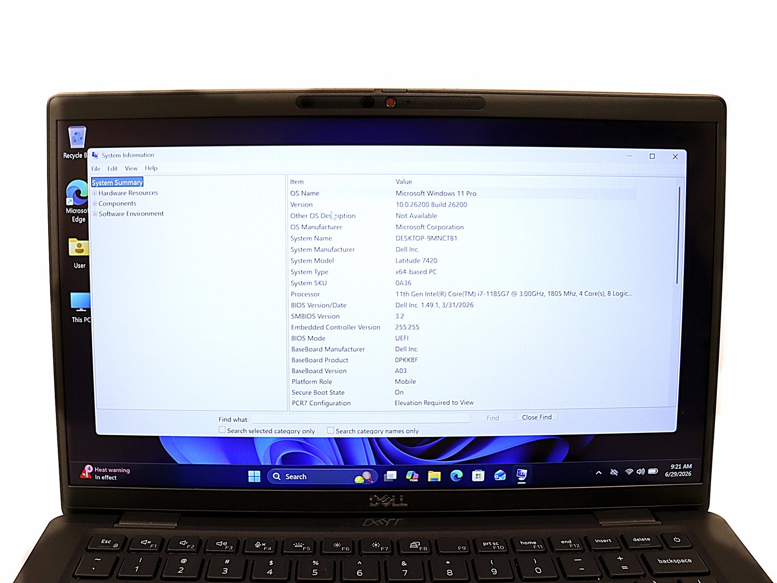 Dell Latitude 7420 14.0″ Intel i7-1185G7 32GB RAM 256GB NVMe W11P * As Is