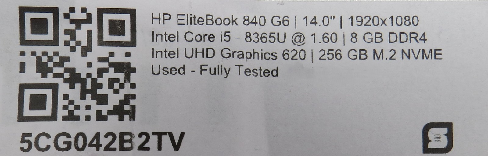 HP EliteBook 840 G6 | i5-8365U @ 1.60 | 8GB RAM | 256GB M.2 | No OS w/AC
