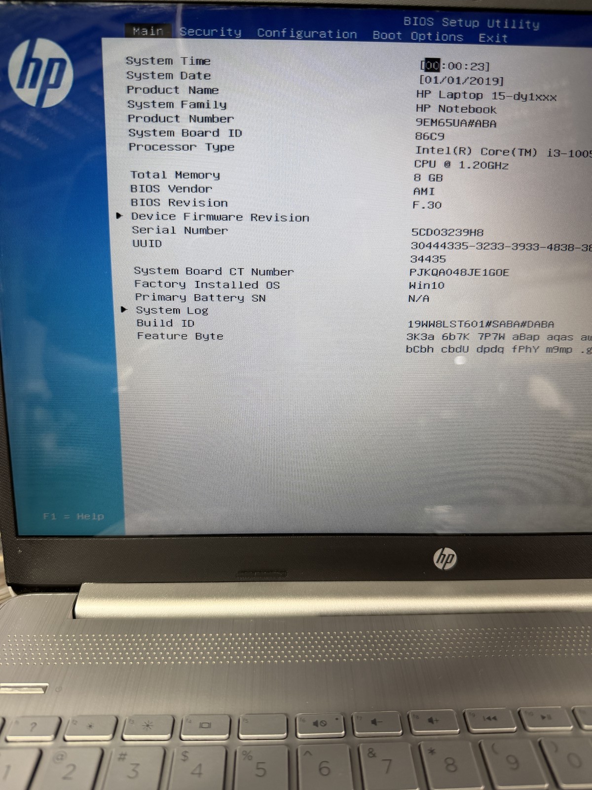 HP Laptop 15-dy1xxx 15.6″ i3-1005G1 8GB 128GB NO OS {READ}