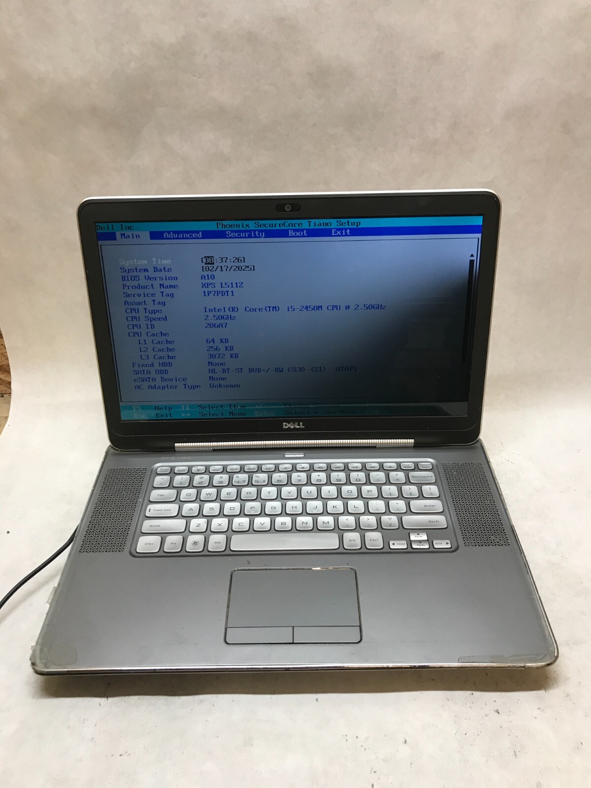 Dell XPS L511Z 15″ Laptop Intel i5-2450M 2.5GHz 4GB RAM BAD LCD For Parts – – DW