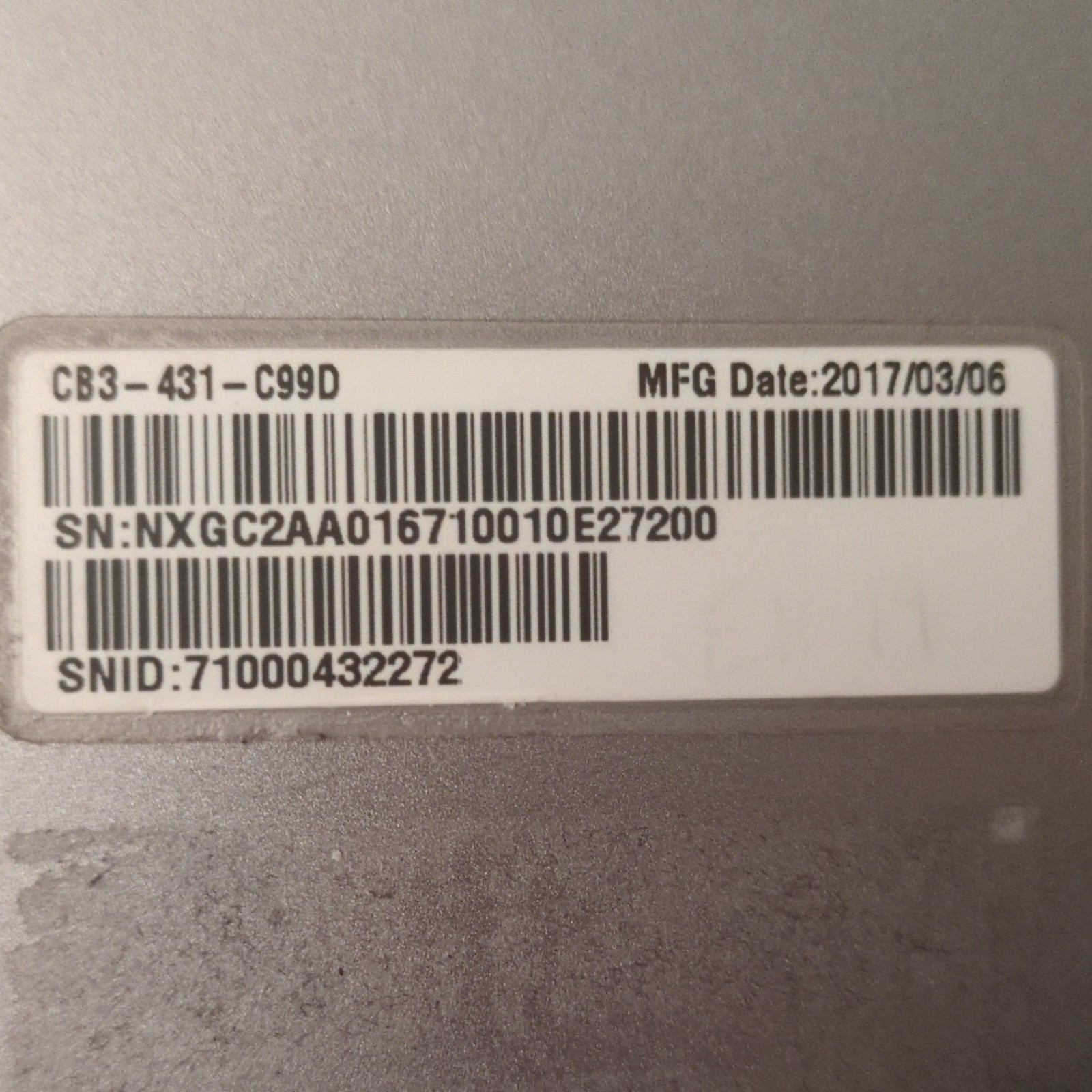 Acer Chromebook 14 CB3-431 4GB 16GB eMMC w/ Charger (LINUX, READ DESCRIPTION)