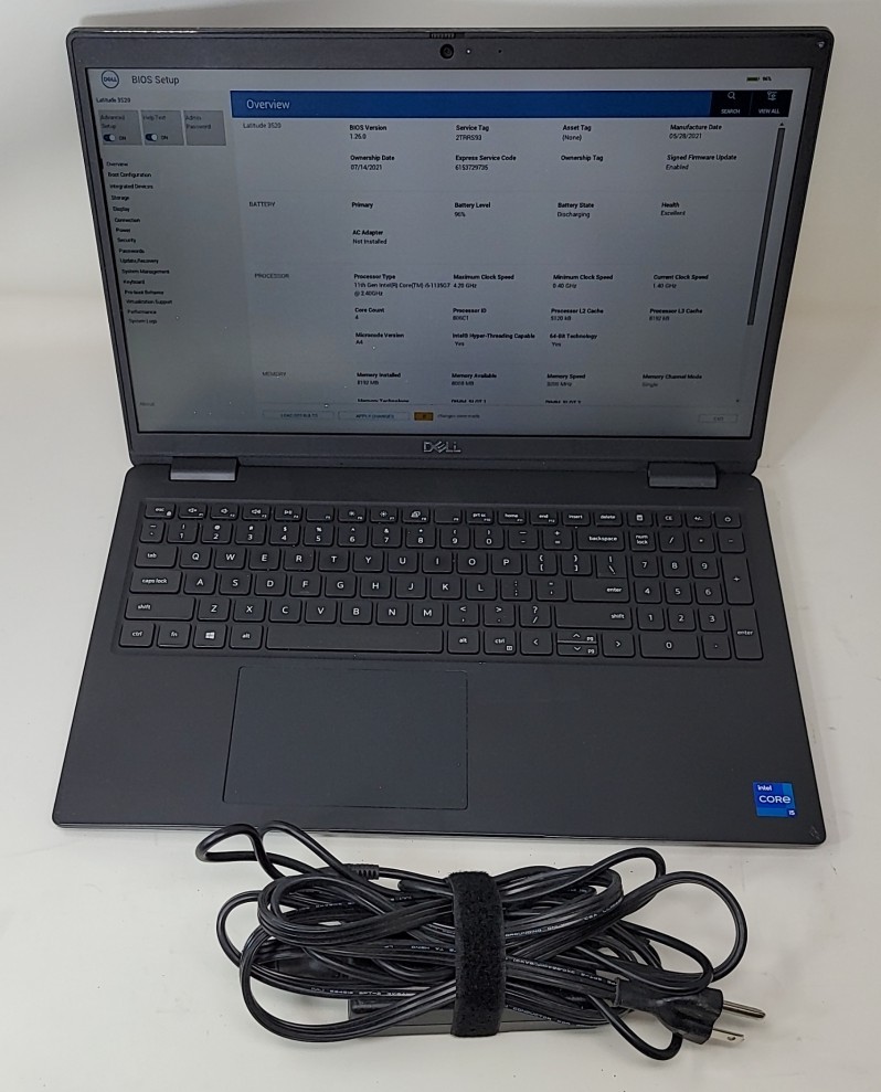 DELL LATITUDE 3520 Laptop Intel I5-1135G7 8GB 256GB SEE NOTES