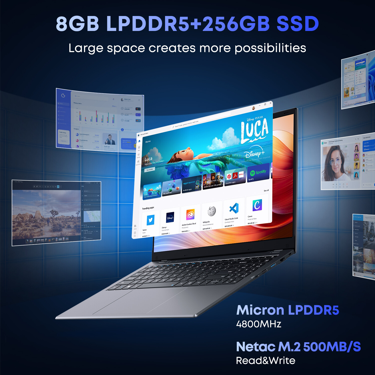 CHUWI GemiBook XPro 14.1in Laptop Intel Alder Lake N100 3.4Ghz Windwos 11H 8+256