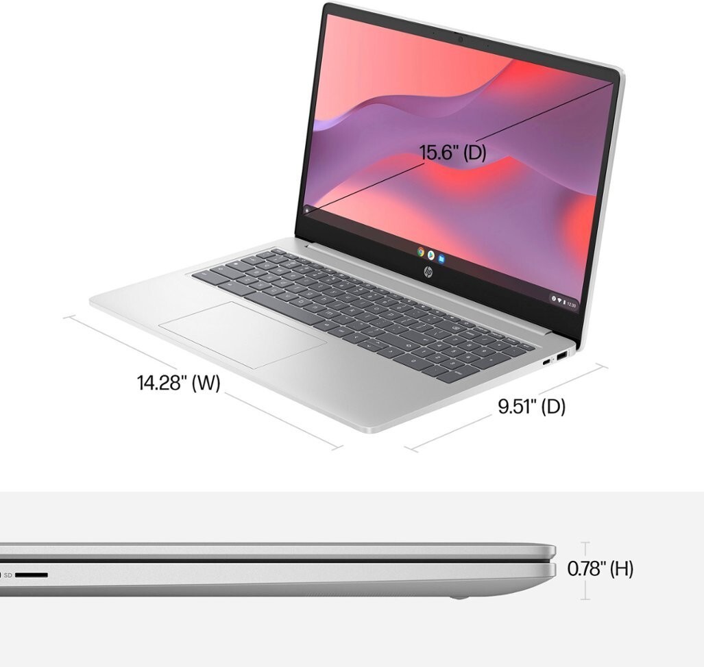 HP Chromebook 15.6″ HD Display, 4GB RAM, 64GB Emmc, Intel N200 (7J267UA#ABA)
