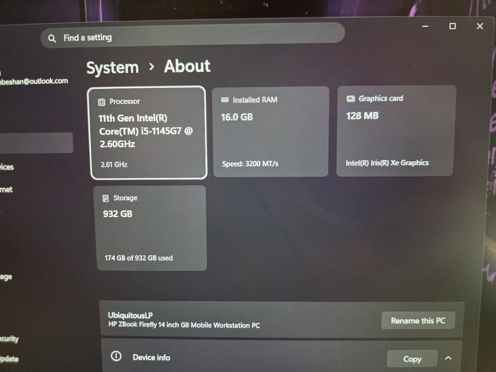 HP ZBook Firefly 14 G8 i5-1145G7, 16gb RAM, 1TB SSD, Windows 11