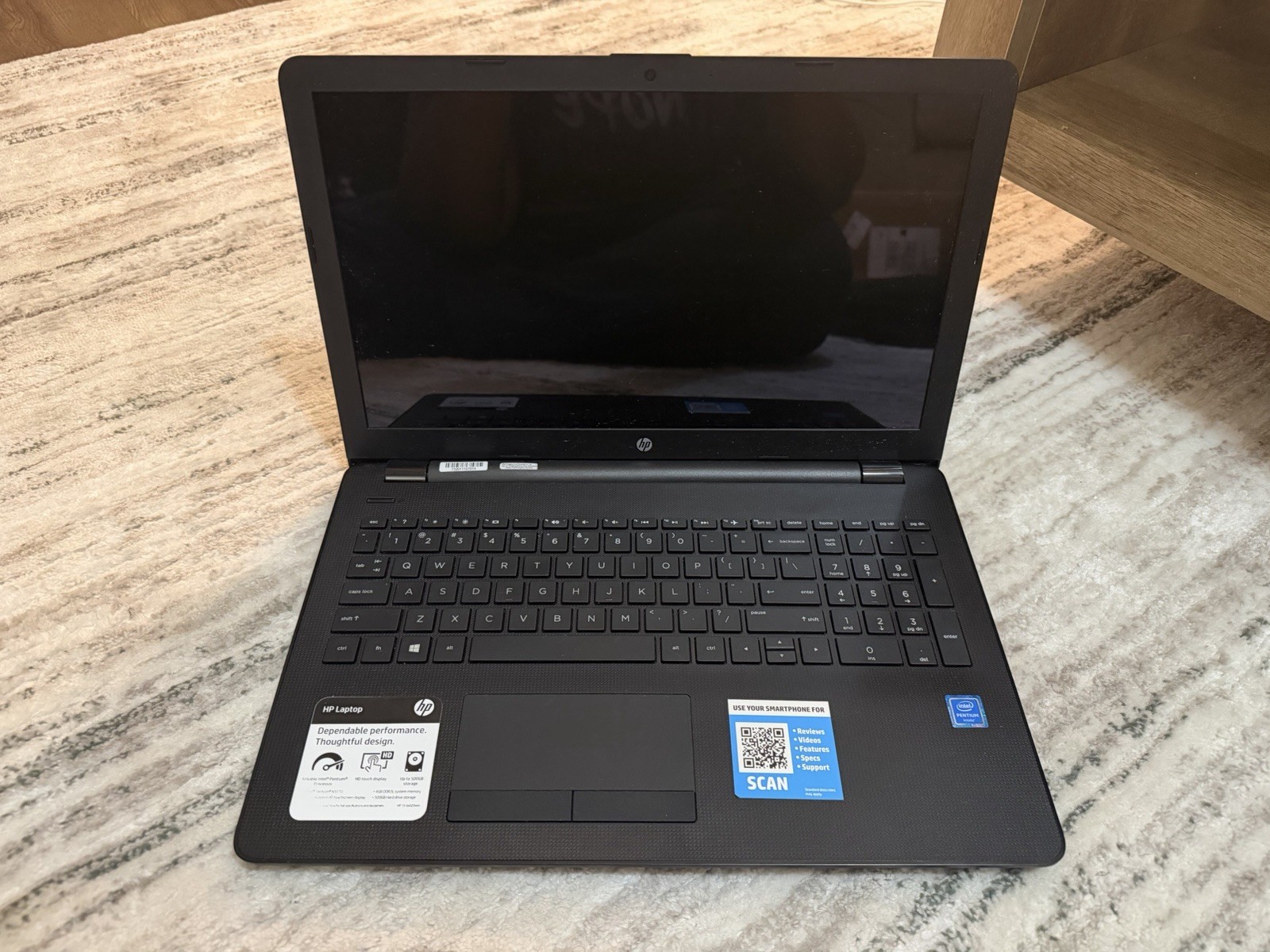 HP 15.6″ Notebook Laptop Intel Pentium Windows 10 Black Built-in Webcam USB HDMI
