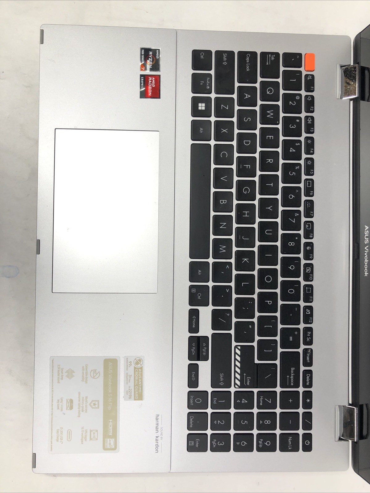 Asus VivoBook S 16, AMD Ryzen 7 7730U @2.00Ghz, 16GB RAM, 512GB SSD, W11, Touch