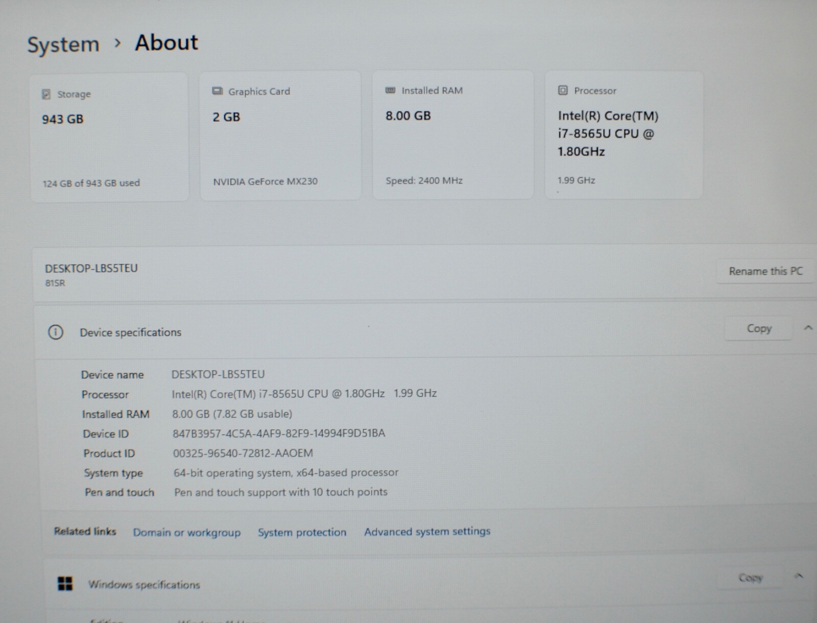 Lenovo IdeaPad Flex-15IWL 15.6″ FHD TOUCH i7-8565U 1.8GHz 8GB RAM 475GB SSD