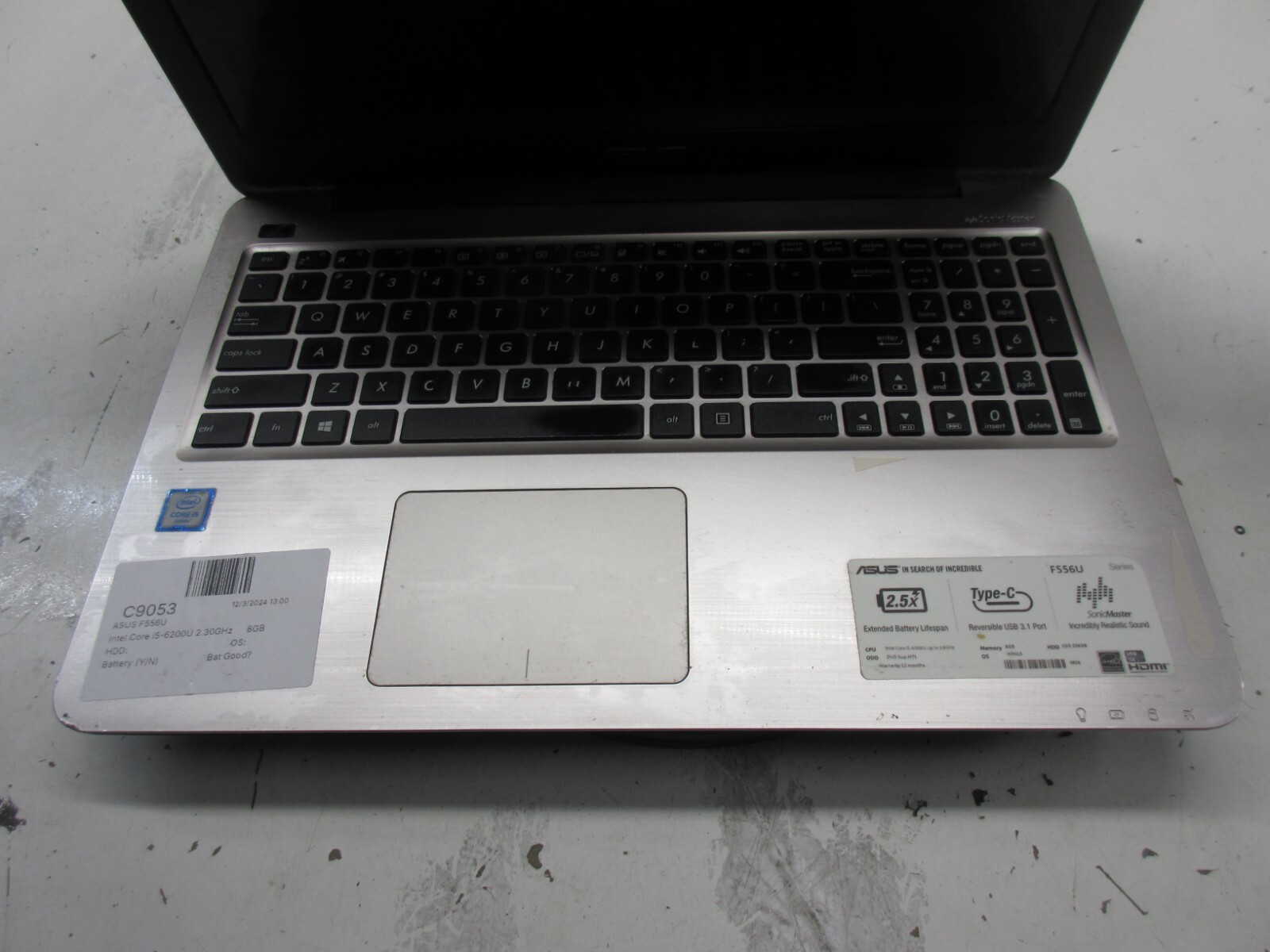 ASUS F556U Intel Core i5-6200U 2.30GHz 8GB NO HDD No Batt