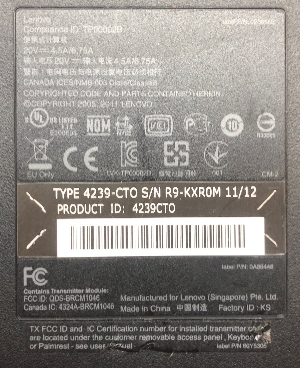 Lenovo ThinkPad T520 | Intel Core i5-2520M 2.5GHz | 8GB RAM | 500GB HDD | No O/S