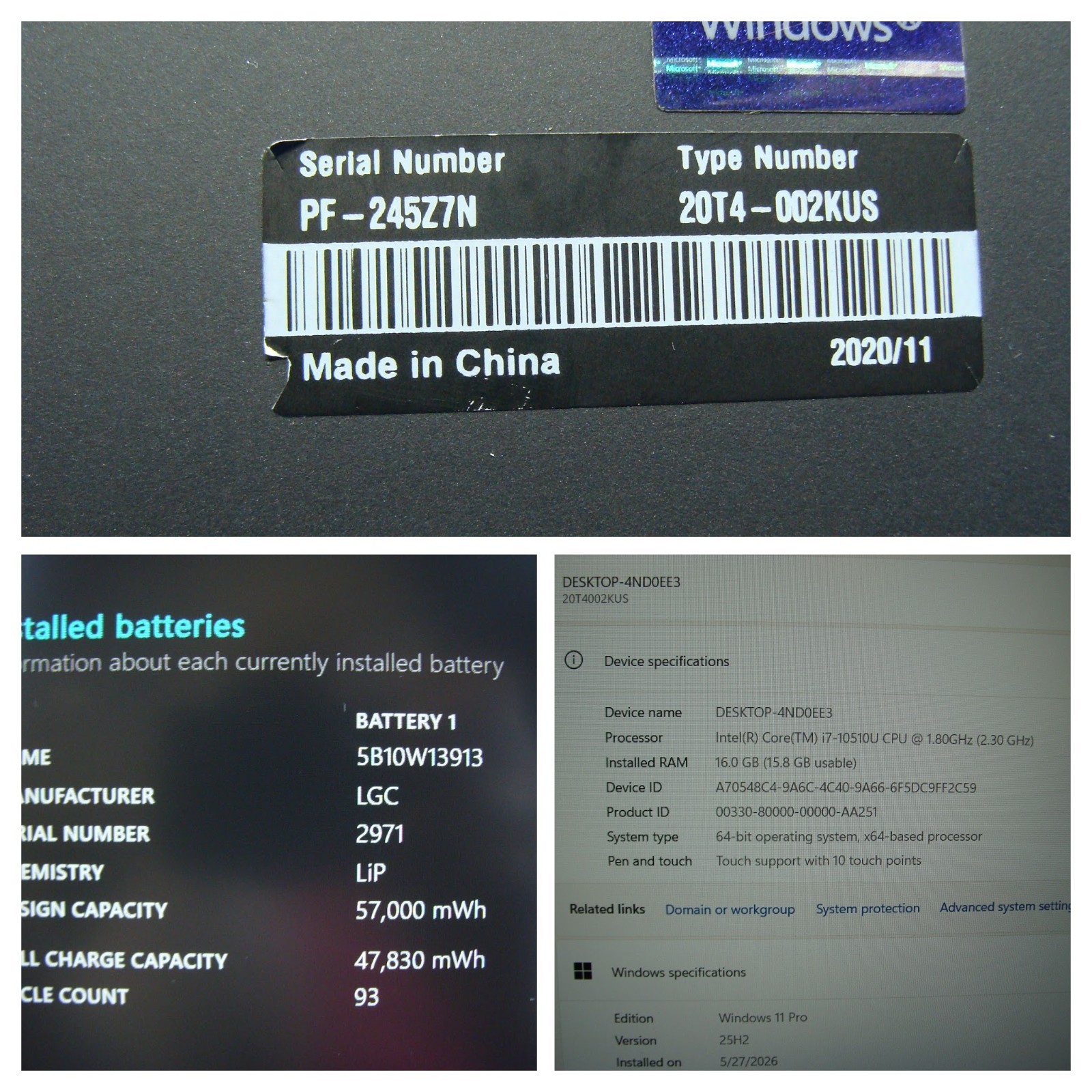Lenovo ThinkPad P15s Gen 1 15.6″ FHD TOUCH i7-10510U 1.8GHz 16GB 512GB W11P P520