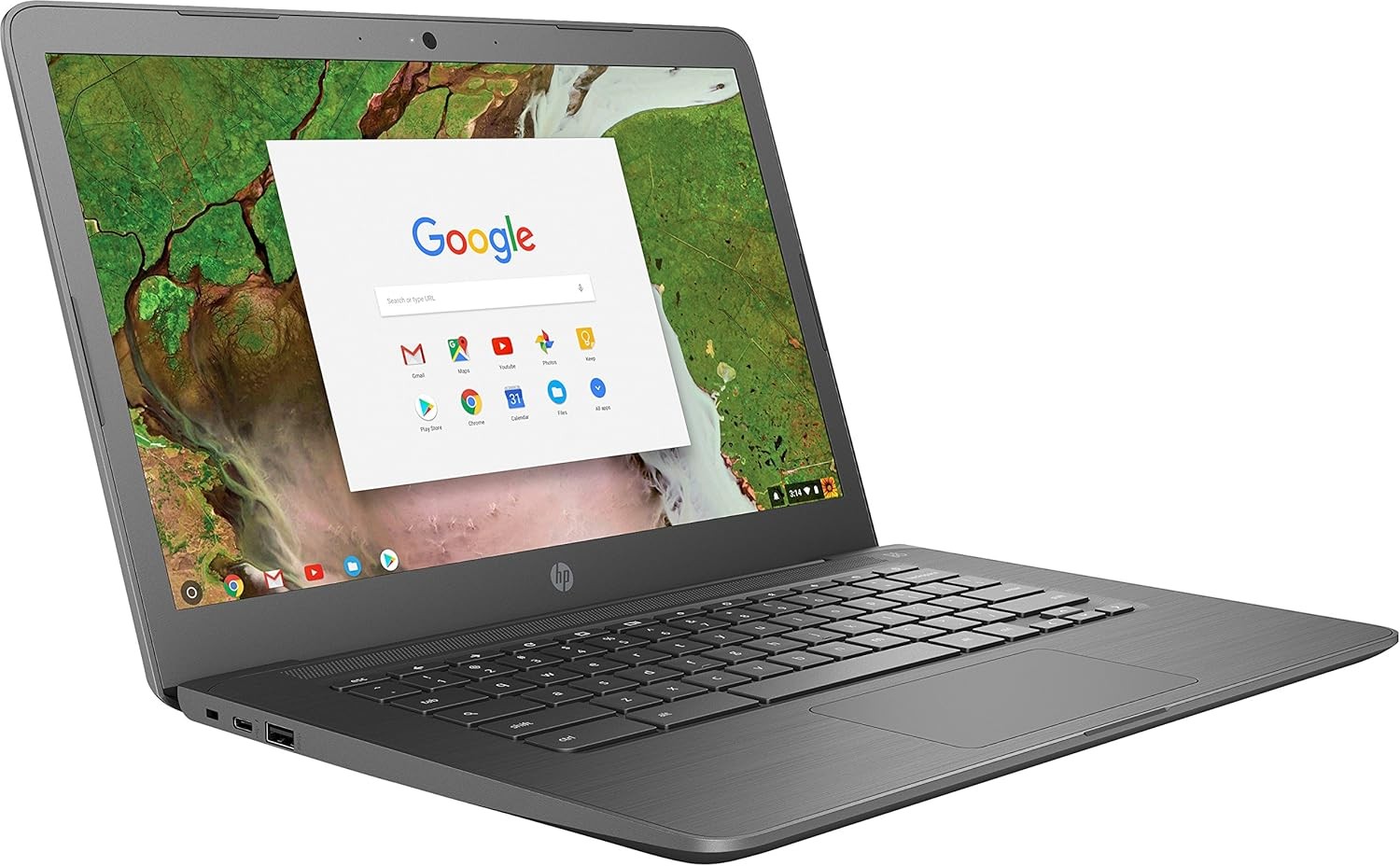 HP 14″ Touchscreen Chromebook (Intel Celeron N3350, 4GB RAM, 32GB eMMC) Gray