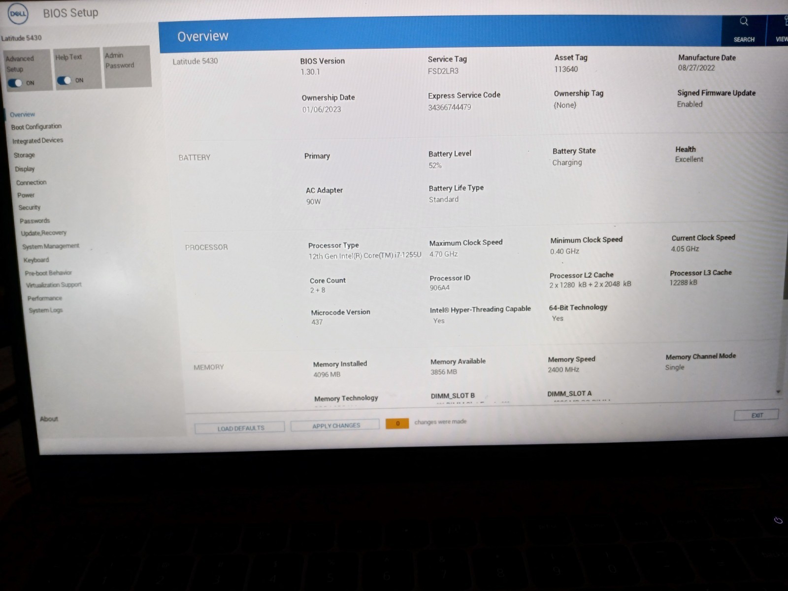 Dell Latitude 5430 14″ Laptop i7-1255U 4GB RAM 256GB SSD WIN11 #97