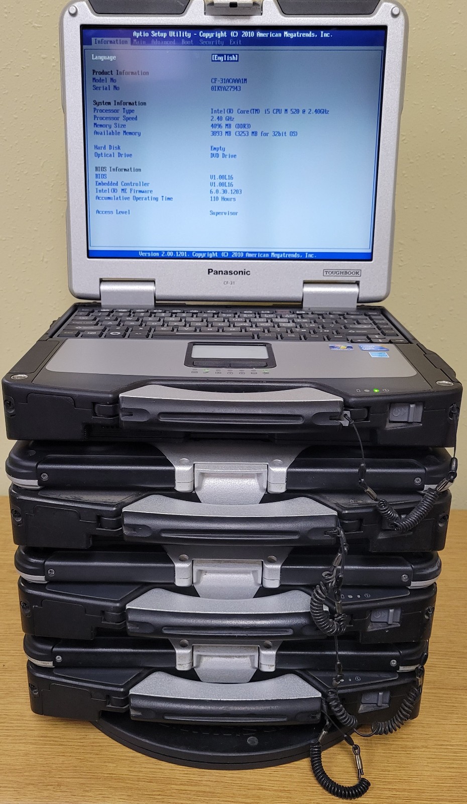 (Lot of 4)Panasonic Toughbook CF-31 i5-5th Gen 2.30GHz 8GB Touch No OS/SSD