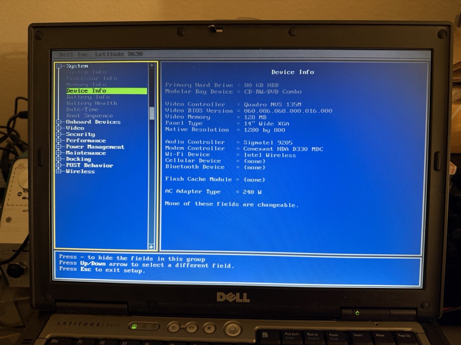 Dell Latitude Laptop – D630 – Windows XP Nvidia NVS135M 4 GB DDR2 80 GB HDD