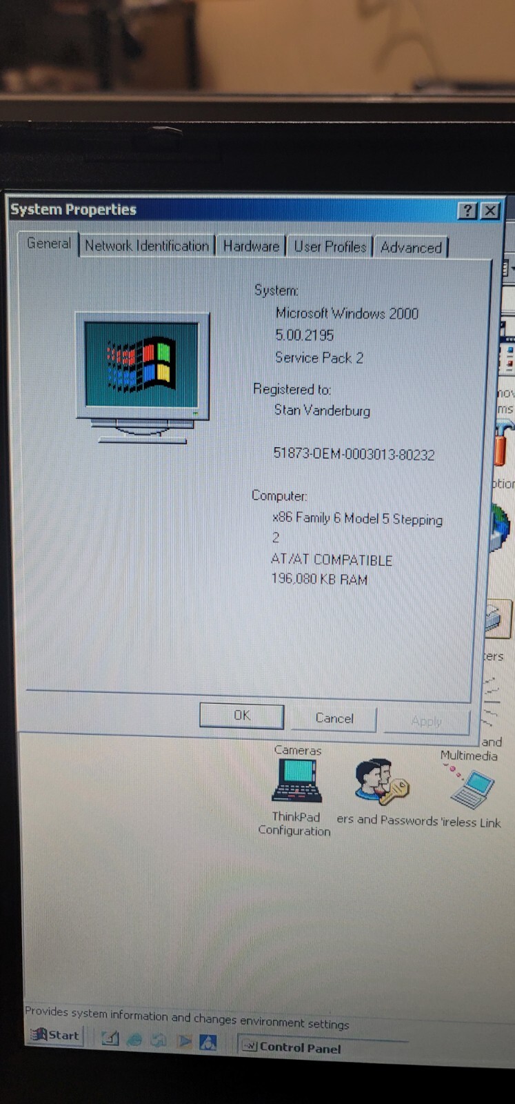 Vintage IBM THINKPAD iSerie Laptop Computer TYPE 2627 Works Exct