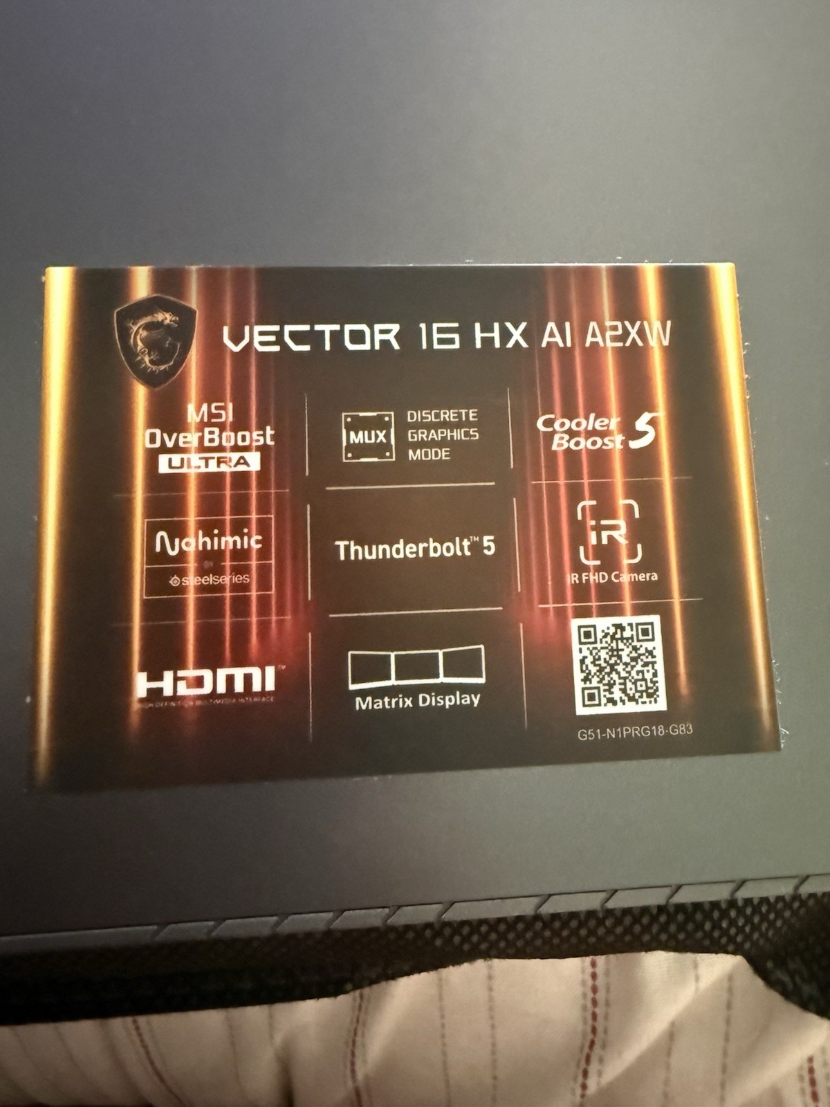 MSI Vector 16 HX AI A2XW 16″ Core Ultra 9 RTX 32GB 954GB SSD Win11