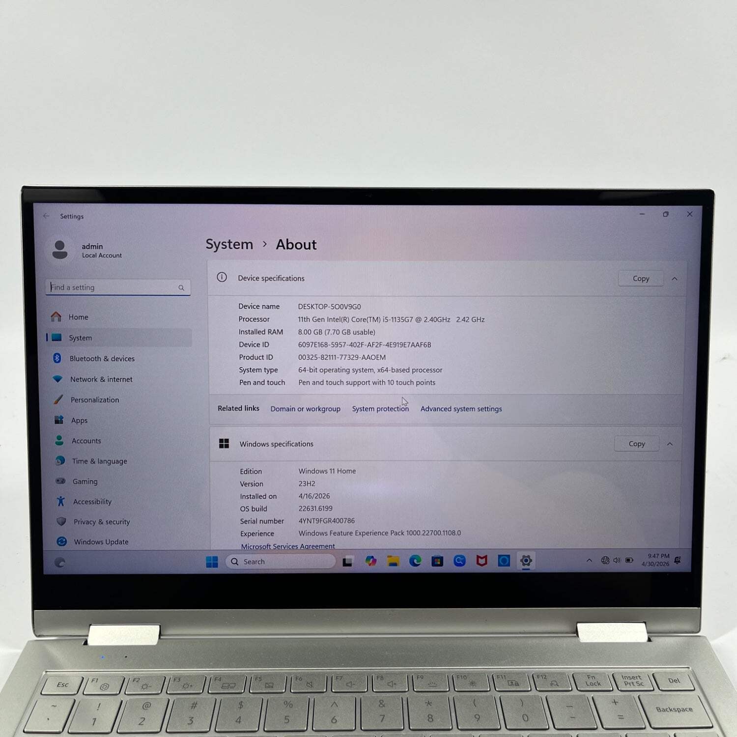 Samsung Galaxy Book Flex2 Alpha 8GB RAM 256GB