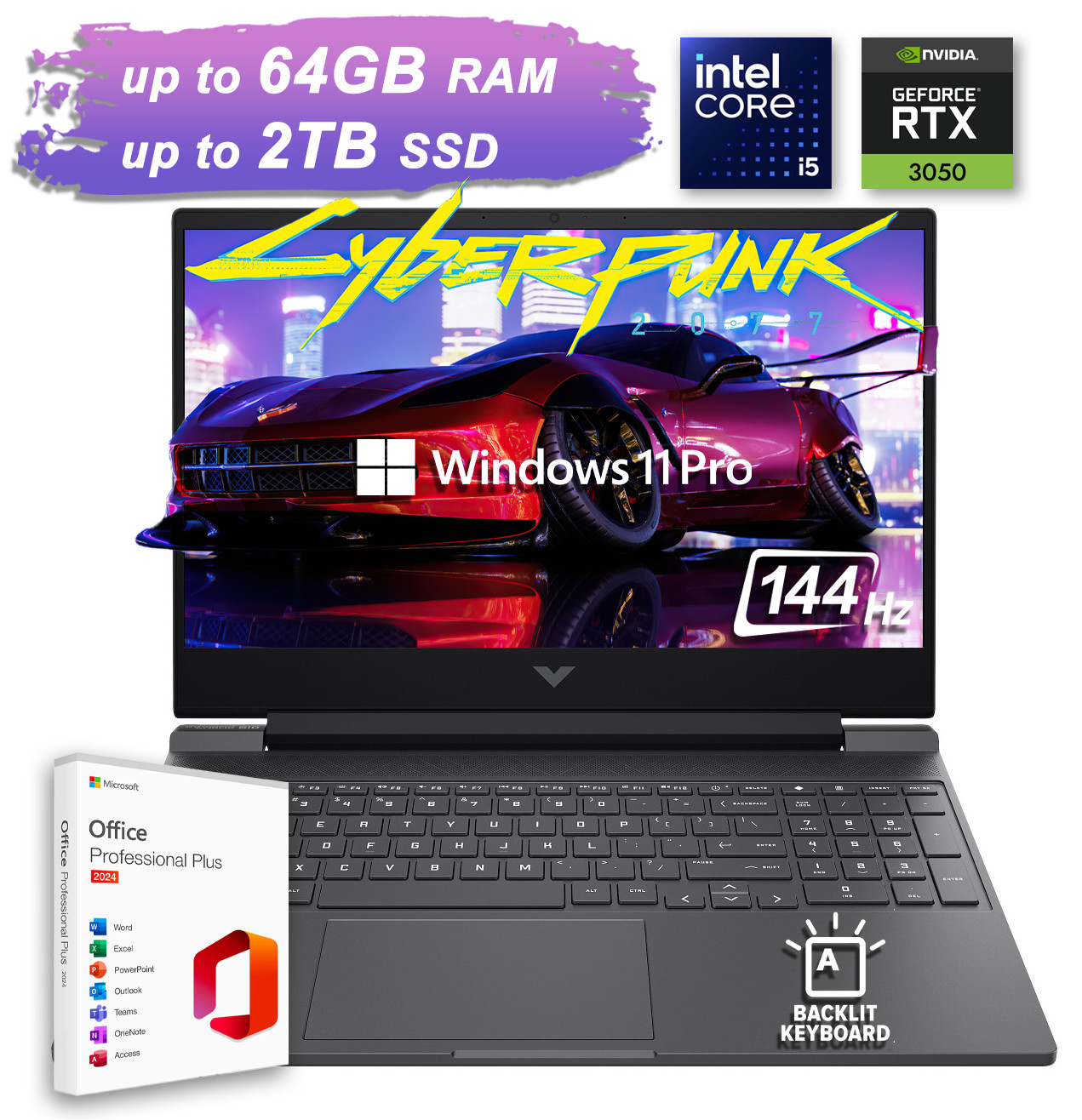 2026 HP Victus Gaming Laptop 15.6″ 144Hz Intel i5 RTX 3050 Upto 64GB RAM 2TB SSD