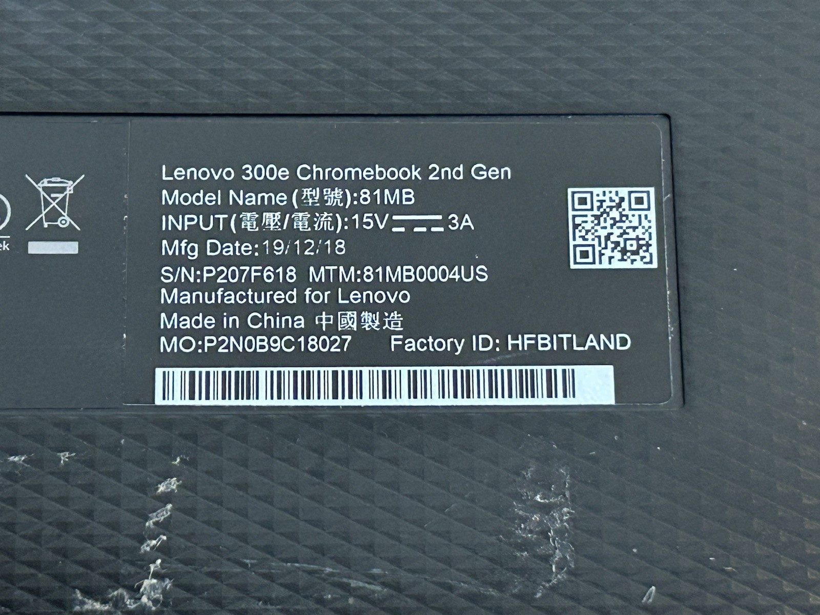 Lenovo Chromebook 300e 2nd Gen 11.6″ 2in1 Laptop For Parts, Not work or repair