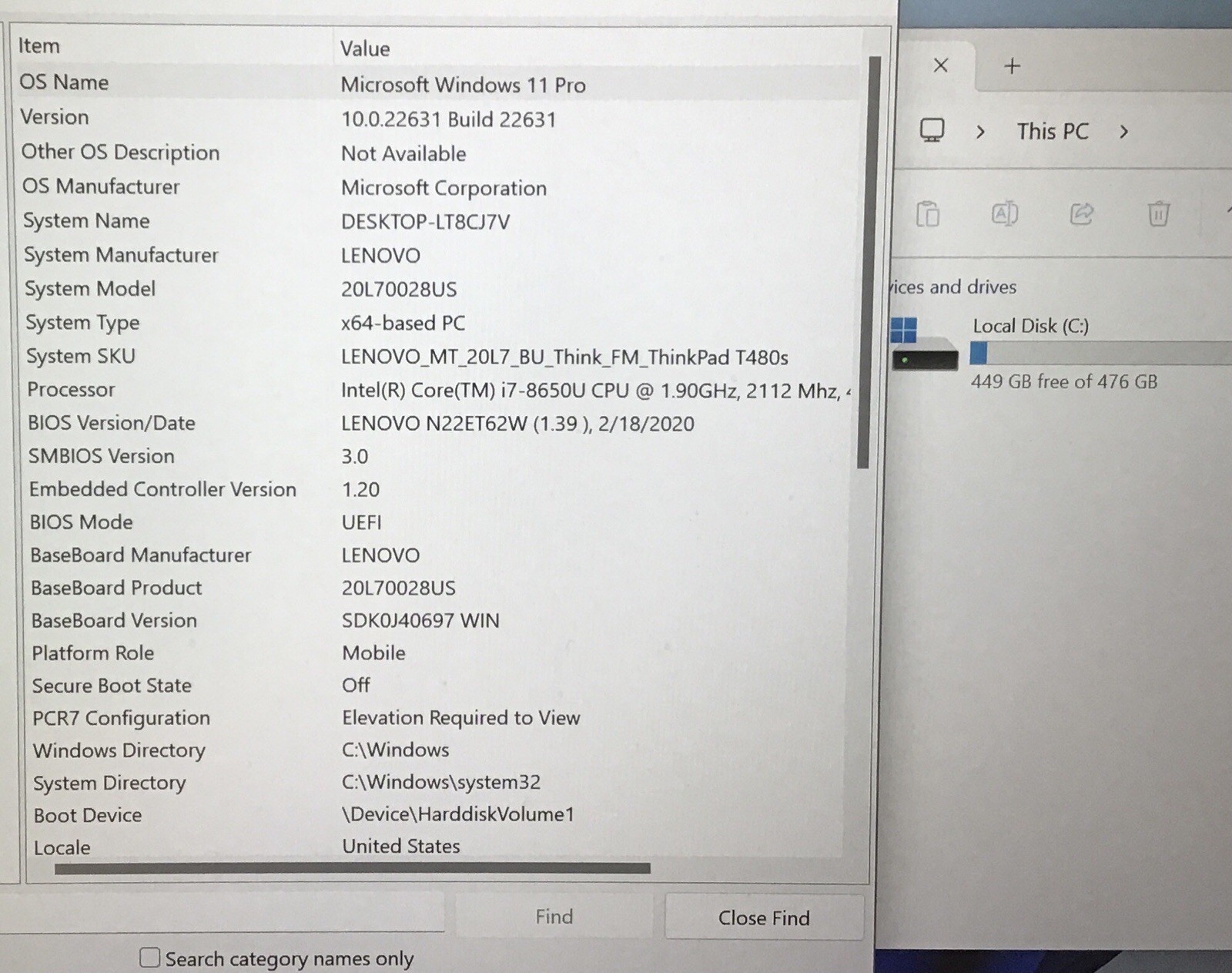 Lenovo ThinkPad T480s 14″ Touch i7-8650U 16GB RAM 512GB SSD