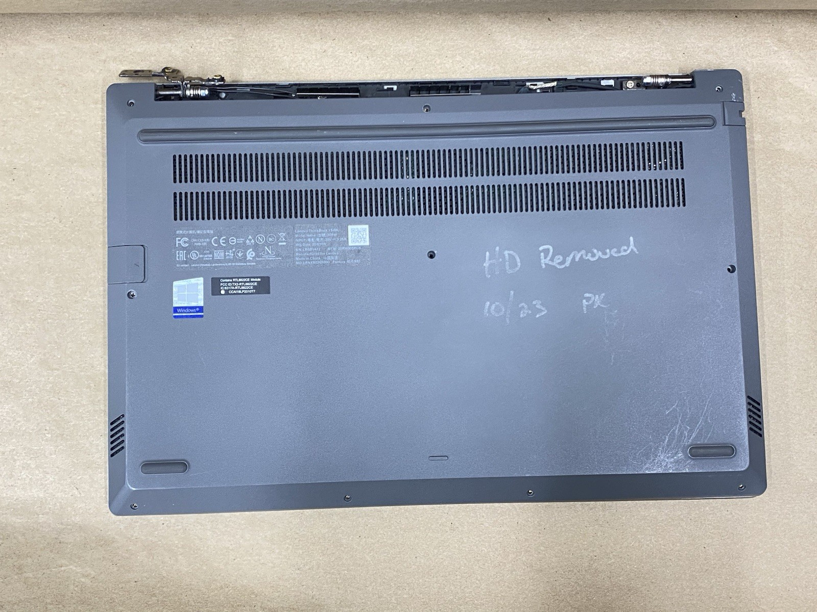 Lenovo 20RW – 15.5″ 1920×1080 – i5-10210U – 8GB – 128GB SSD – Win 11 Pro READ