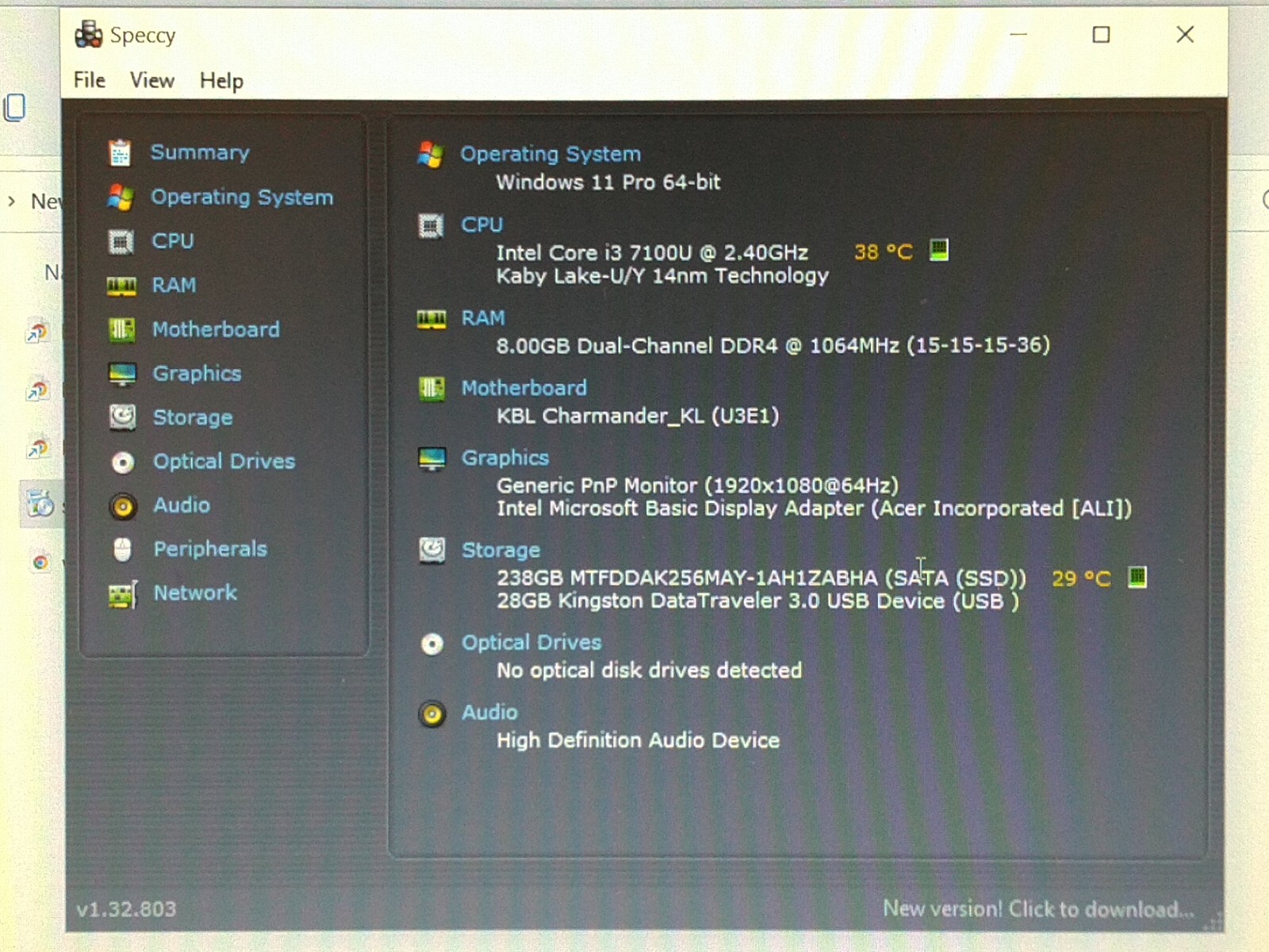 Acer Aspire A515-51 i3-7100U 2.4GH 8GB Ram 256GB SSD*READ NXGP4AA0027230AFA23400