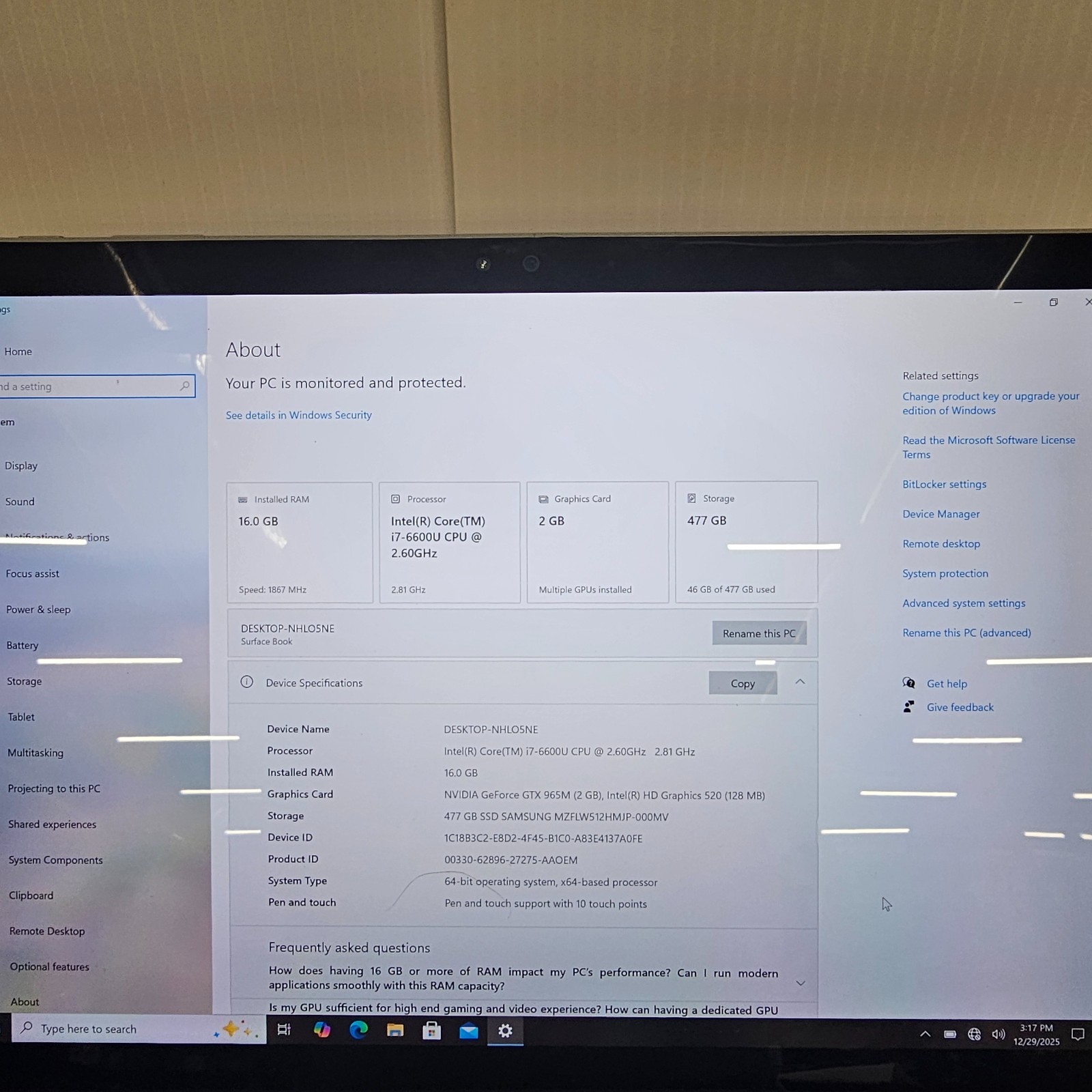 Microsoft Surface Book Intel Core i7-6600u 16GB RAM 512GB SSD NVidia GTX 965M