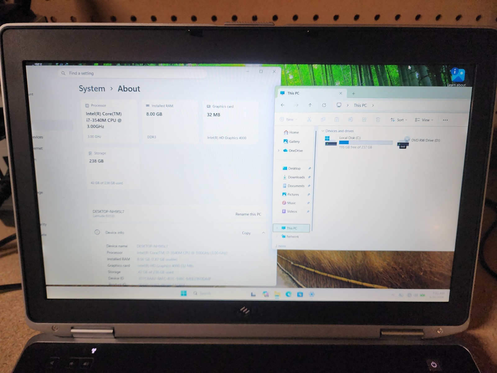 Dell Latitude E6530 Laptop i7-3540M 3.0GHz 8GB RAM 256GB SSD Win 11 Pro See Desc