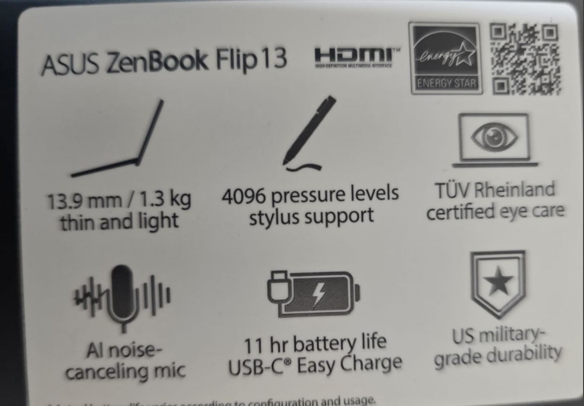ASUS ZenBook Flip 13 OLED Touch | Evo Core i7 | 16GB RAM | 512GB SSD | 4K HDMI