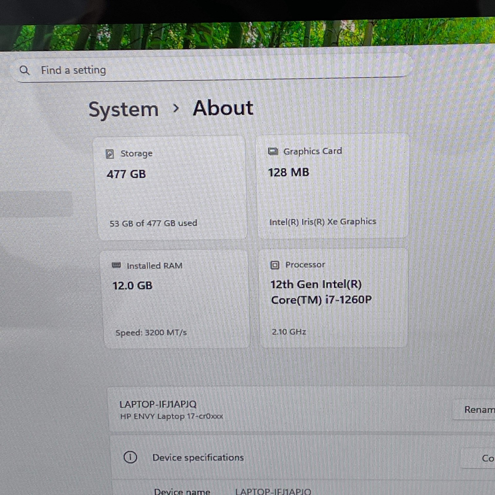 HP Envy 17-CR0013DX 17.3″ i7-1260P 2.1GHz 12GB RAM 512GB SSD