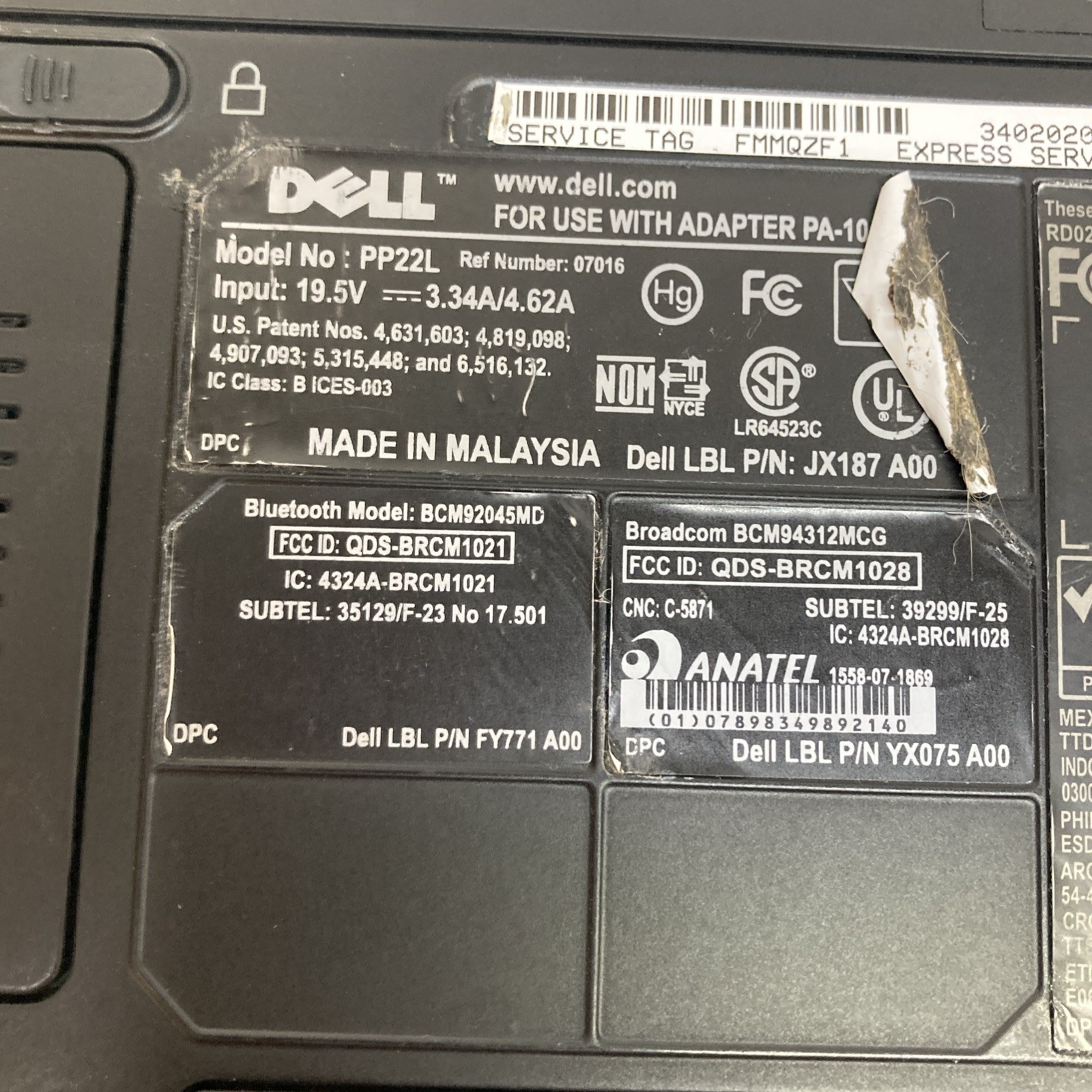 Dell Vostro 1500 Intel Core 2 Duo 1.40 GHz 2 GB no HDD Boot to BIOS