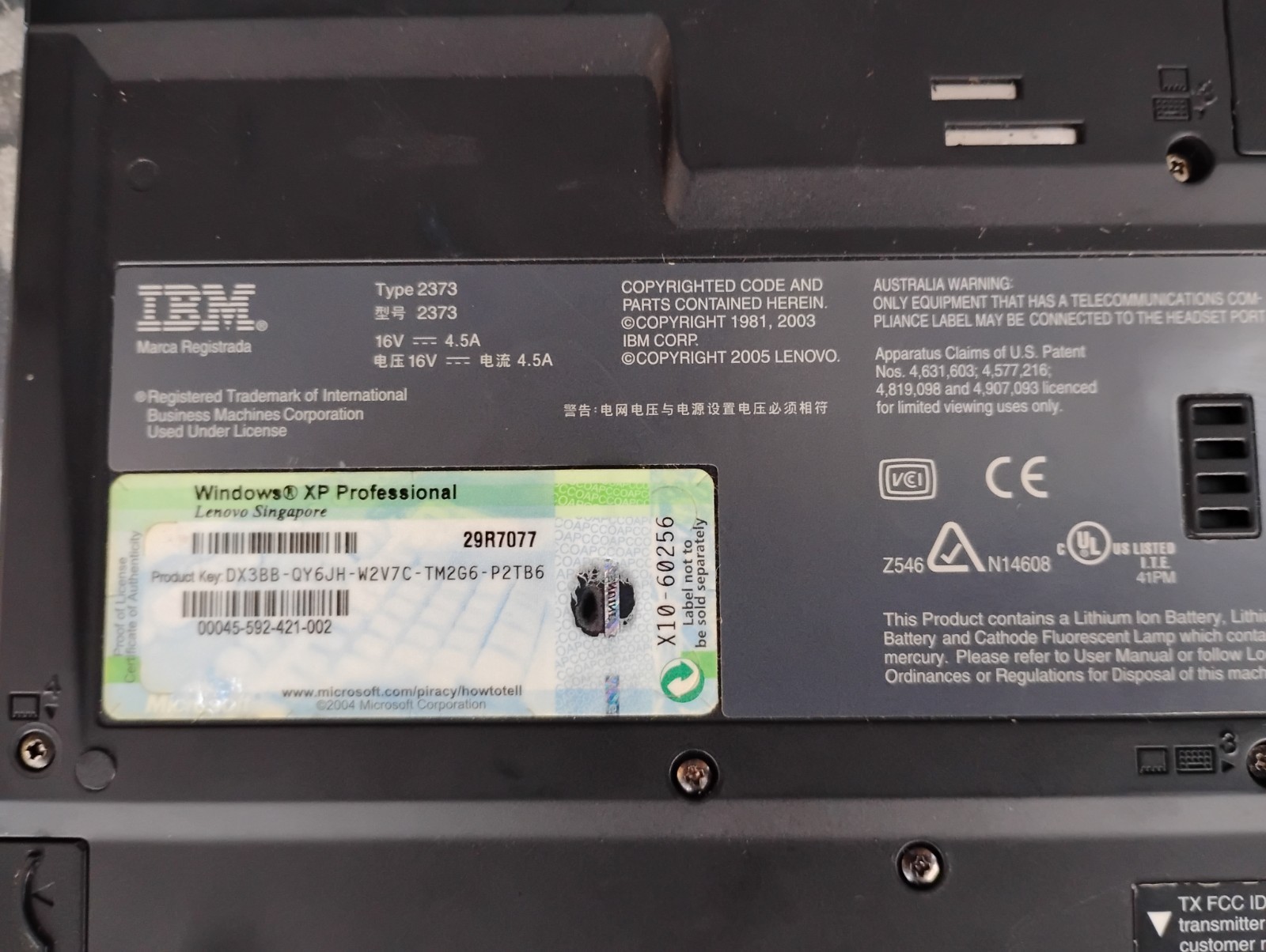 IBM THINKPAD Type 2373 Laptop AS-IS Vintage PC