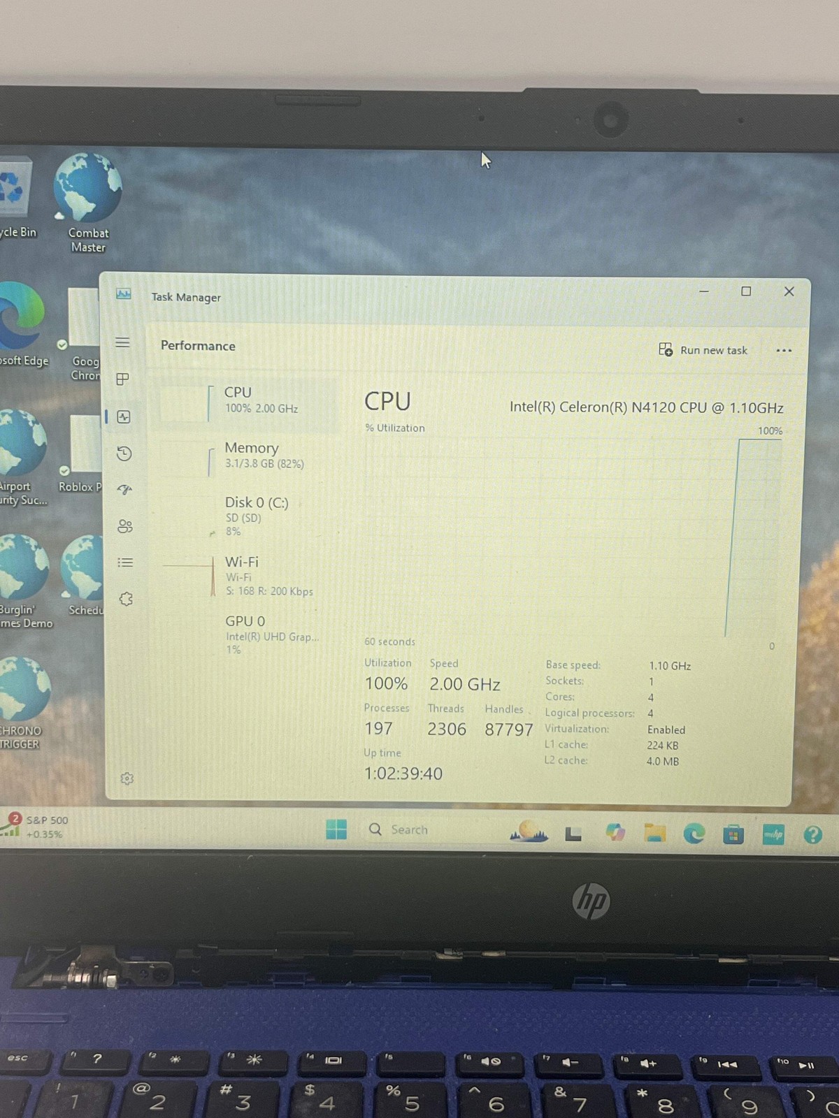 HP 14-dq0055dx 14-inch Laptop Intel Celeron 4GB 64GB Blue