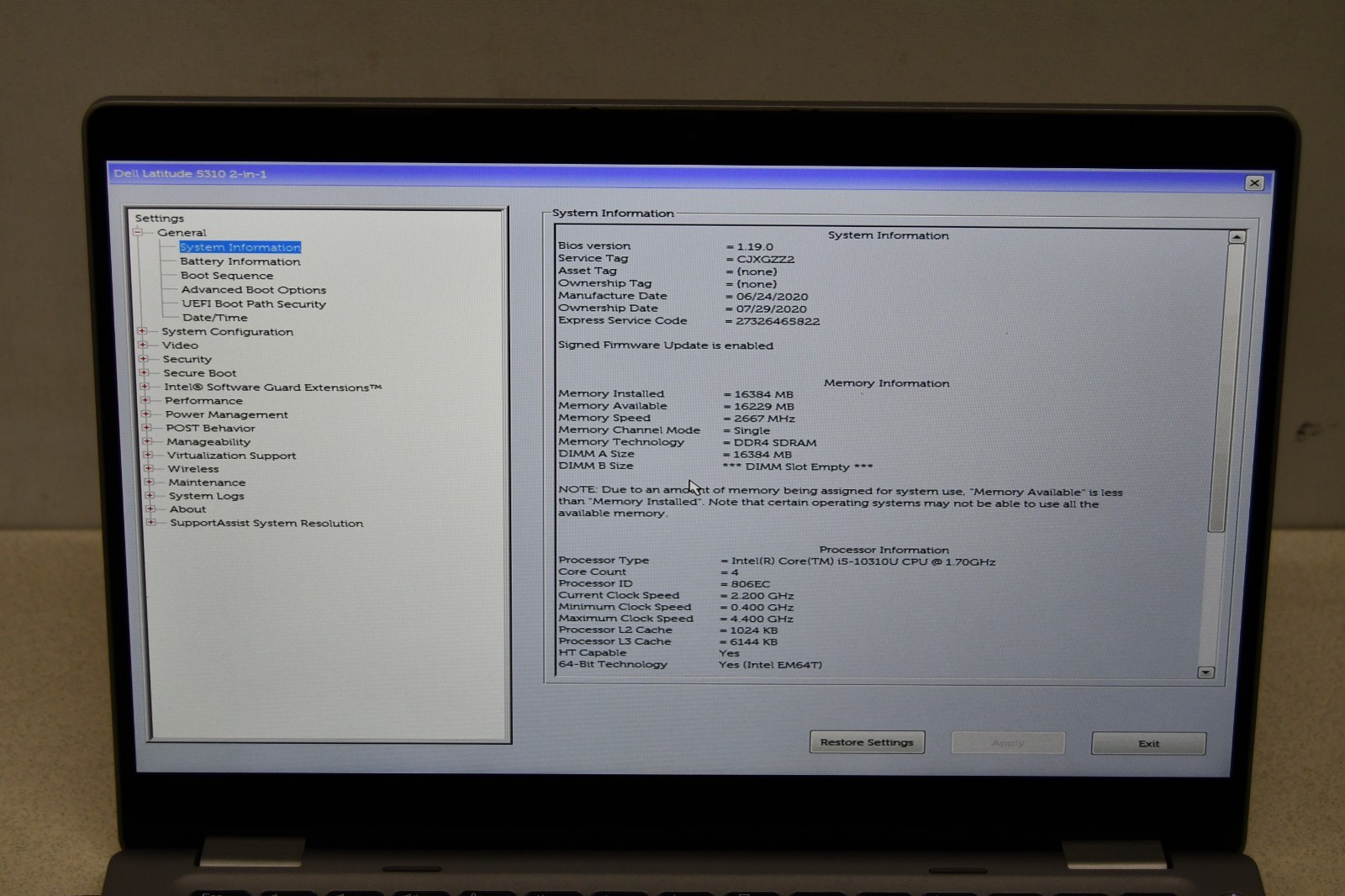 ^ Dell Latitude 5310 2 IN 1 13.3″ Laptop i5-10310U @ 1.70GHz 16GB Ram No #X6501