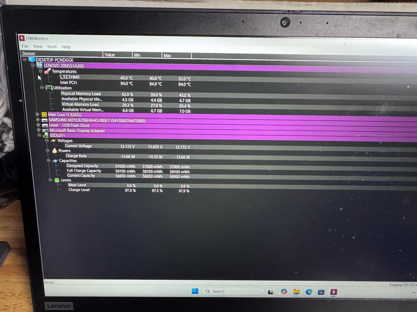 Lenovo ThinkPad T590 Intel Core i5 8265U, 8GB RAM, 256 GB SSD (010)