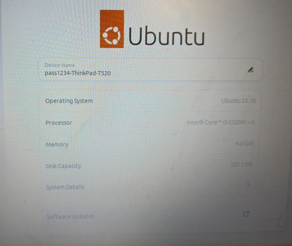 Lenovo ThinkPad T520| Intel Core i5-2520M| 4GB RAM| 320GB HDD| Linux Ubuntu