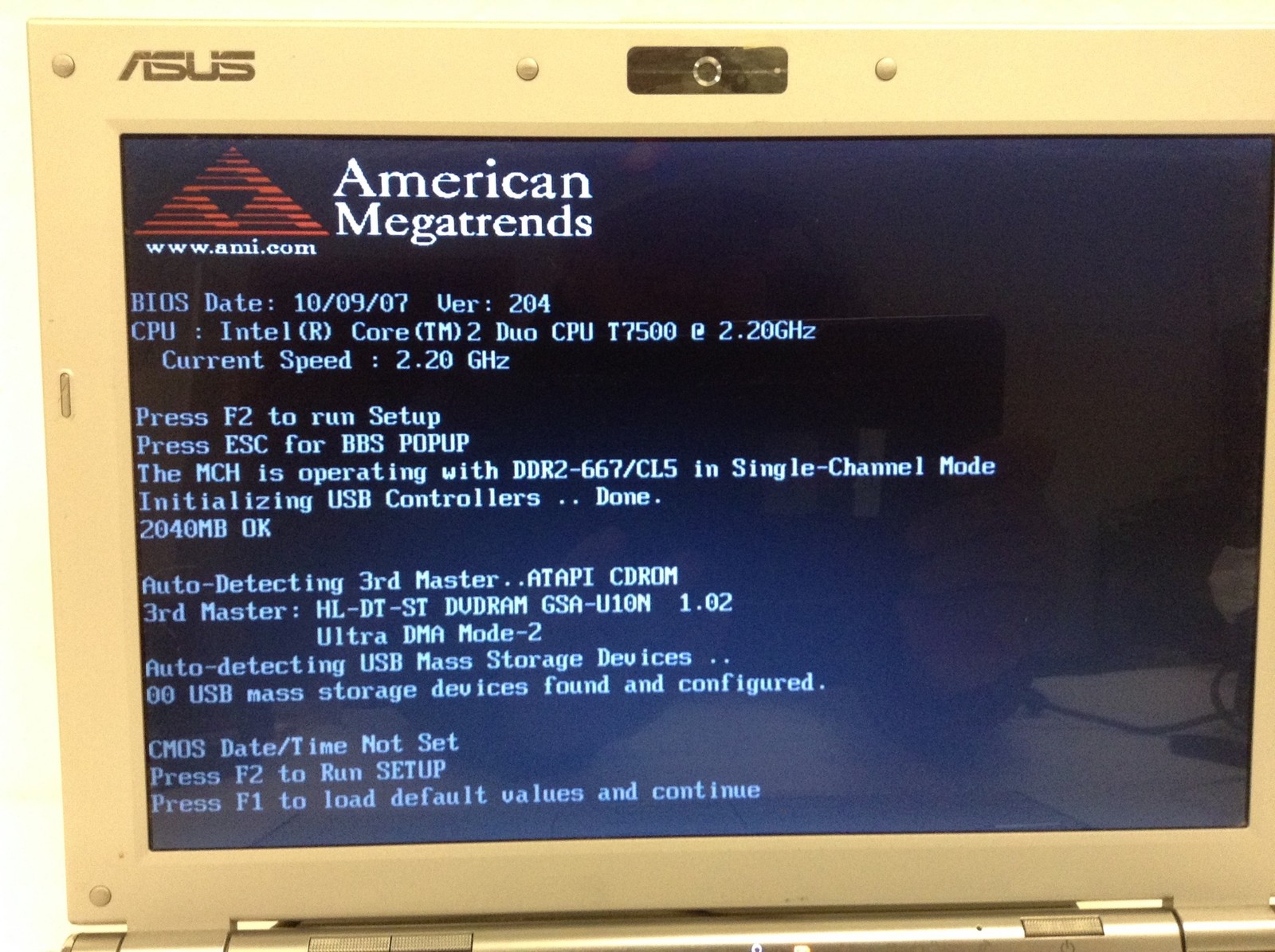 ASUS U6E Laptop 12″ Core 2 Duo T7500 2.20GHz 2GB Ram, NO HDD, WORKING FREE SHIP