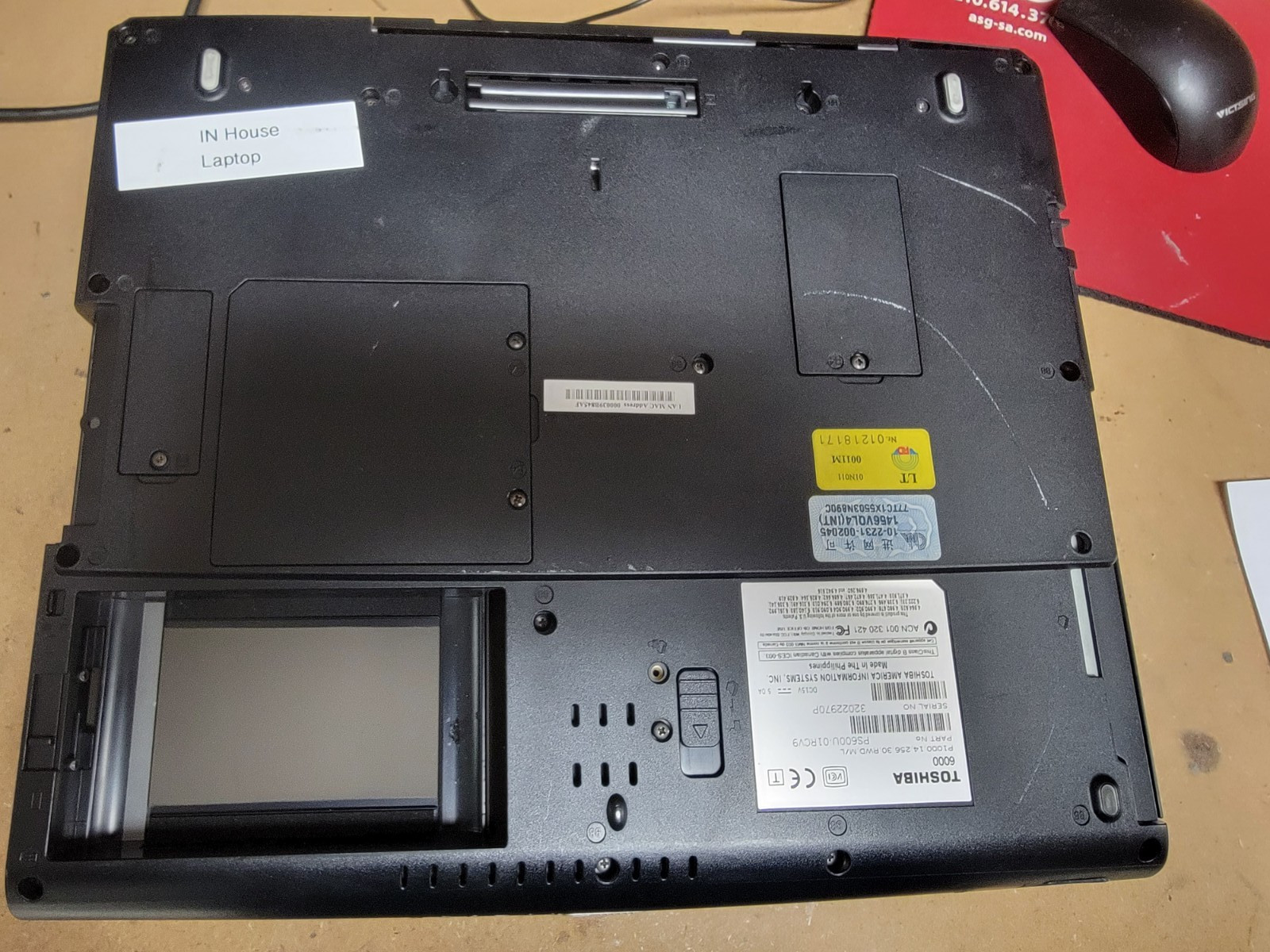 TOSHIBA SATELLITE PRO 6000 256MB RAM – NO HDD – NO BATTERY – PARTS OR REPAIR