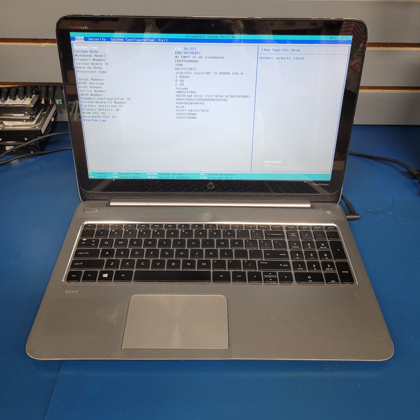 HP ENVY M6-K015DX / Intel i5-4200u @1.60GHz /8 GB RAM/ 256 GB SSD WINDOWS 11