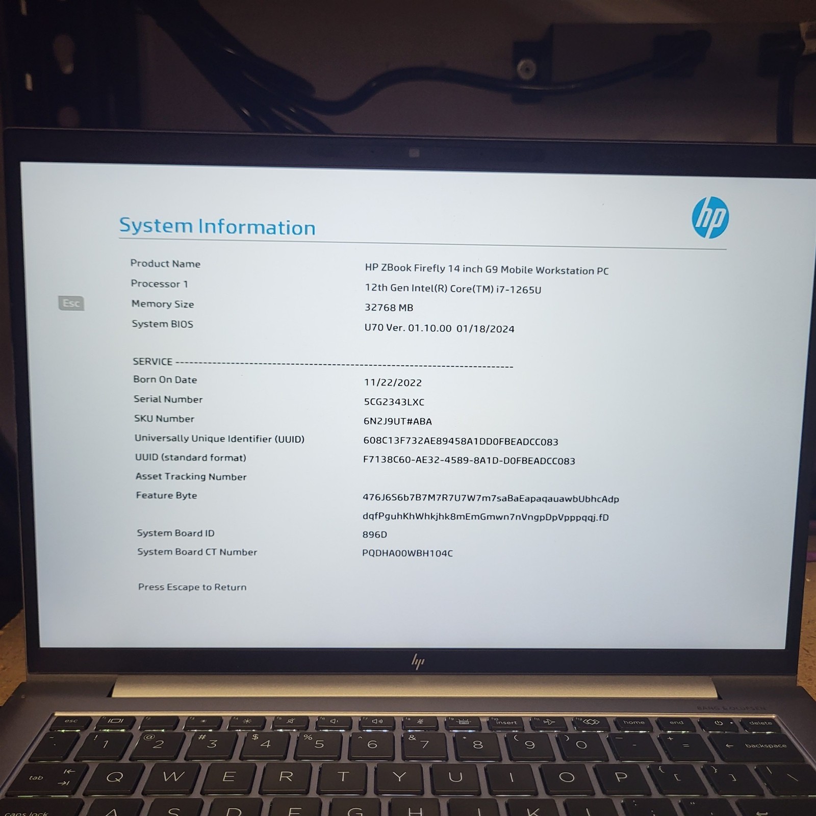 BIOS Locked HP ZBook Firefly 14 G9 Intel i7-1265U 4.8GHz 32GB 512GB SD w/ OS