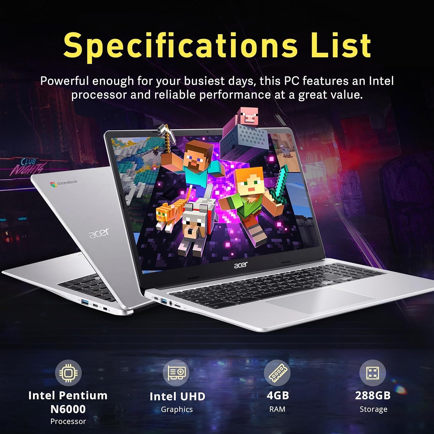 🔥 BRAND NEW🔥Acer Chromebook 15.6″ Quad-Core N6000 4GB 128GB eMMC Chrome Sleeve