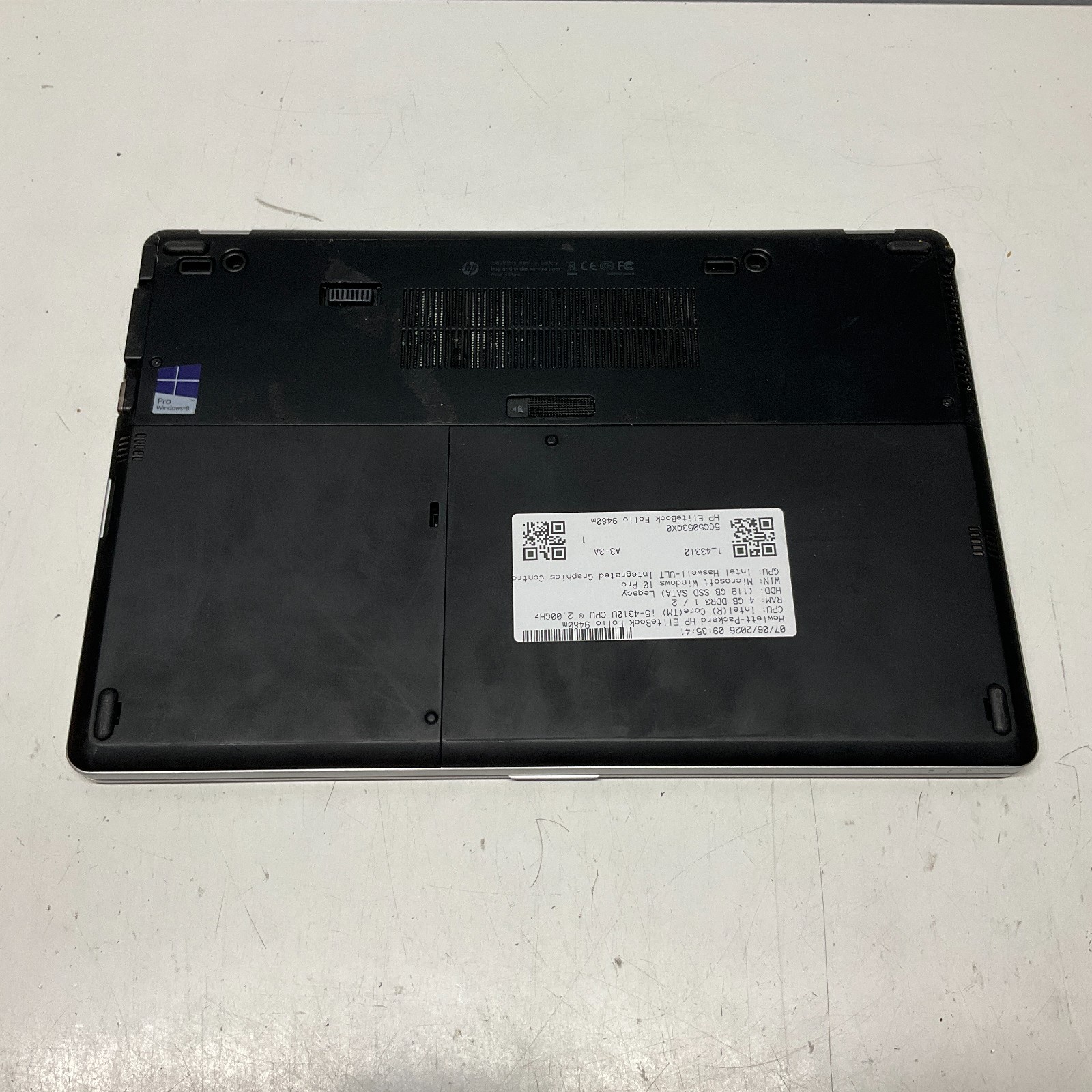 HP EliteBook Folio 9480m 14″ Laptop Intel i5-4310U @ 2.00 GHz 4GB 128GB SSD