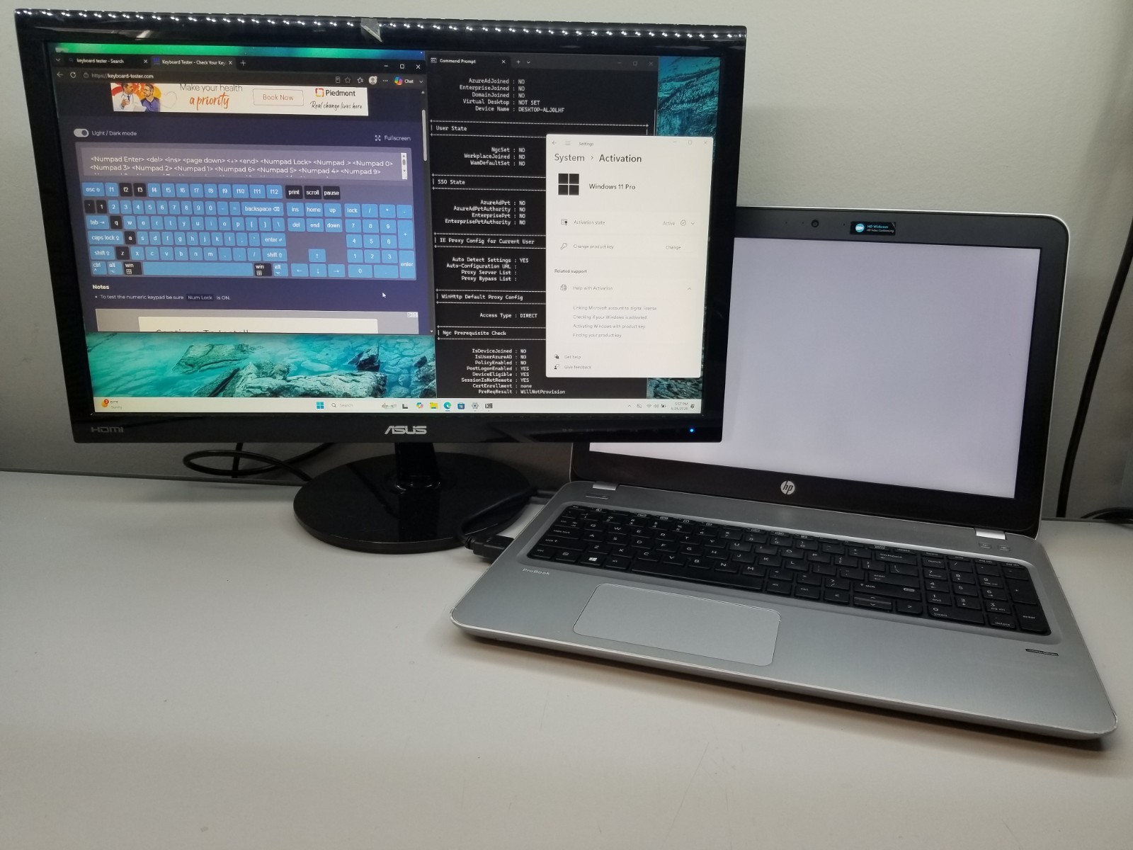 AS-IS HP ProBook 450 G4 15.6″ i7-7500U 2.7GHz 8GB RAM 256GB M.2 NVIDIA W11P READ