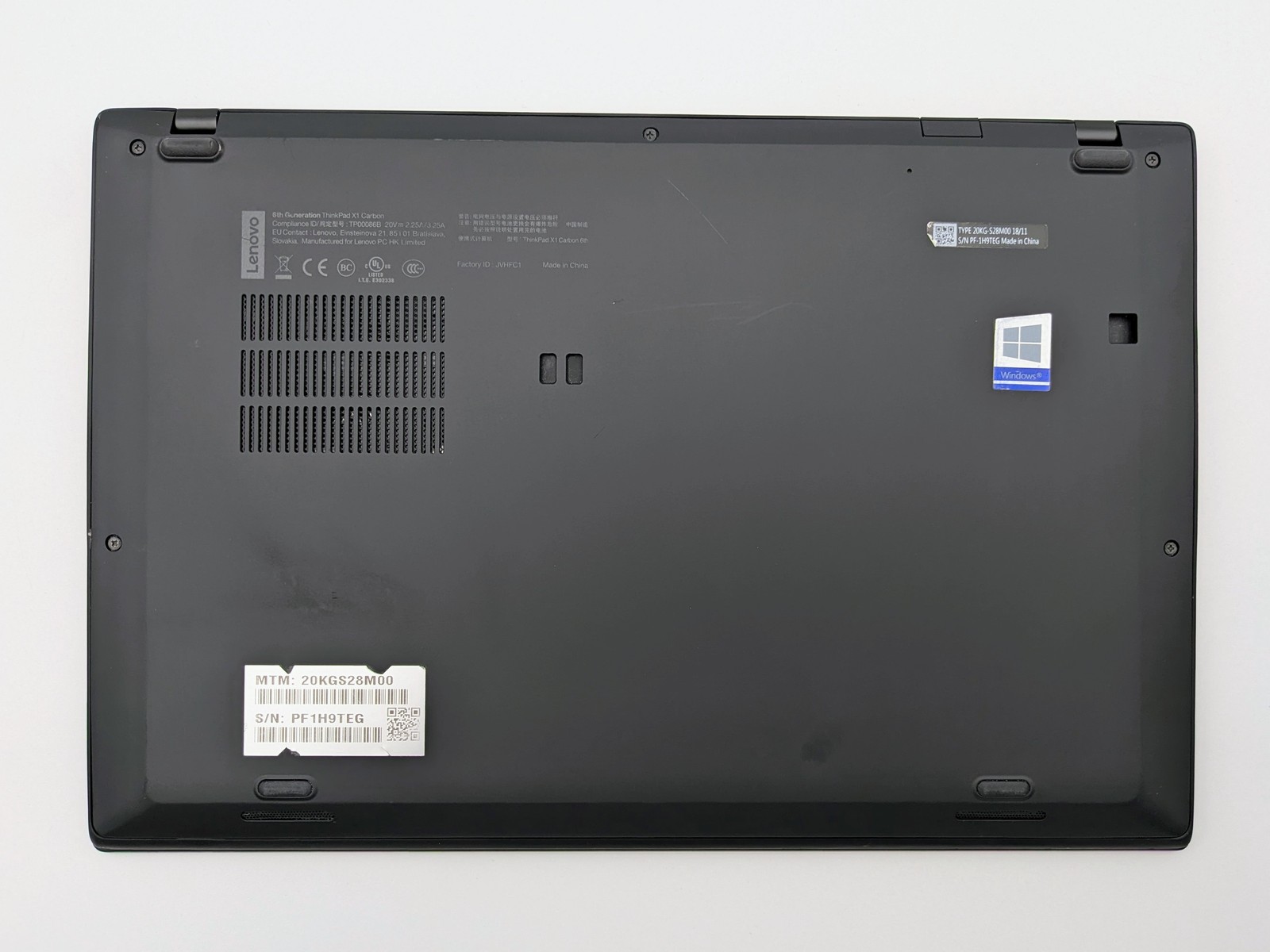 Lenovo ThinkPad X1 Carbon 6th Gen 20KG 14″ FHD I7-8650U 512GB 16GB W11P Backlit