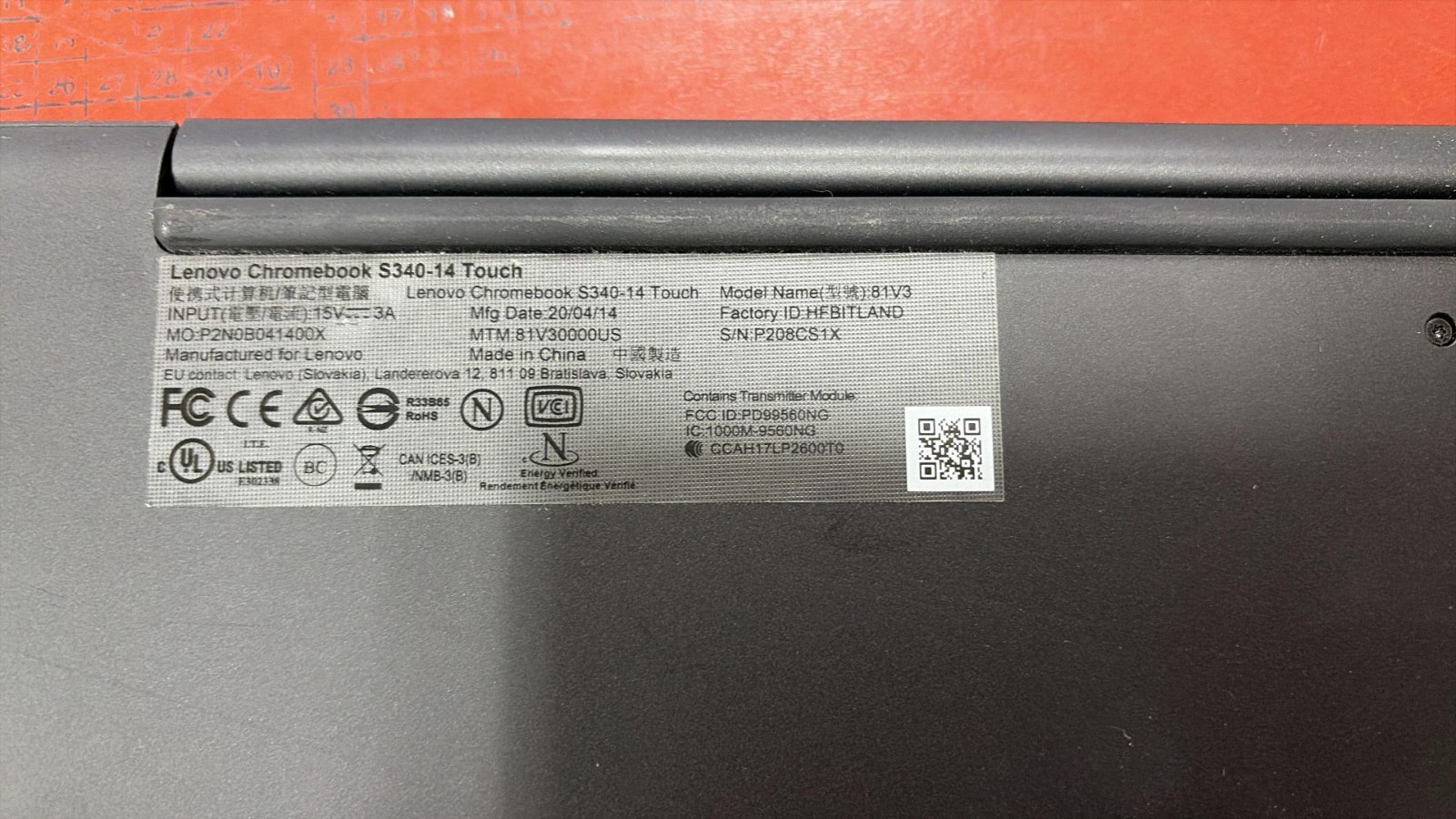 Lenovo Chromebook S340-14 TouchScreen N4000 1.10GHz 4GB RAM 32GB SSD. 81V30000US