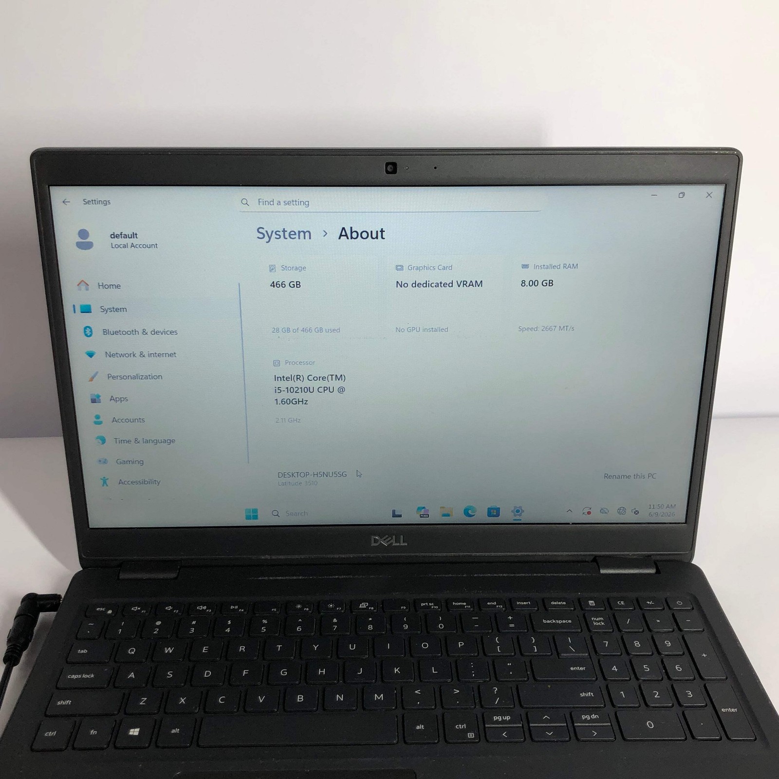 Dell Latitude 3510 15.6″ i5-10210U 1.6GHz 8GB RAM 512GB SSD