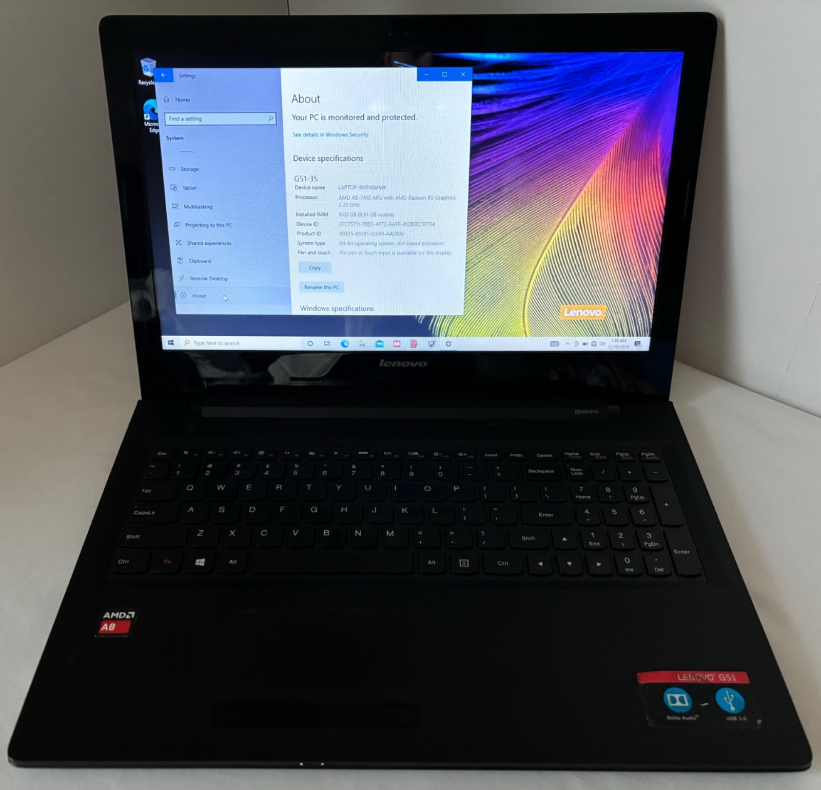 Lenovo G51 35 1TB Laptop 8GB ram Windows 10 Home