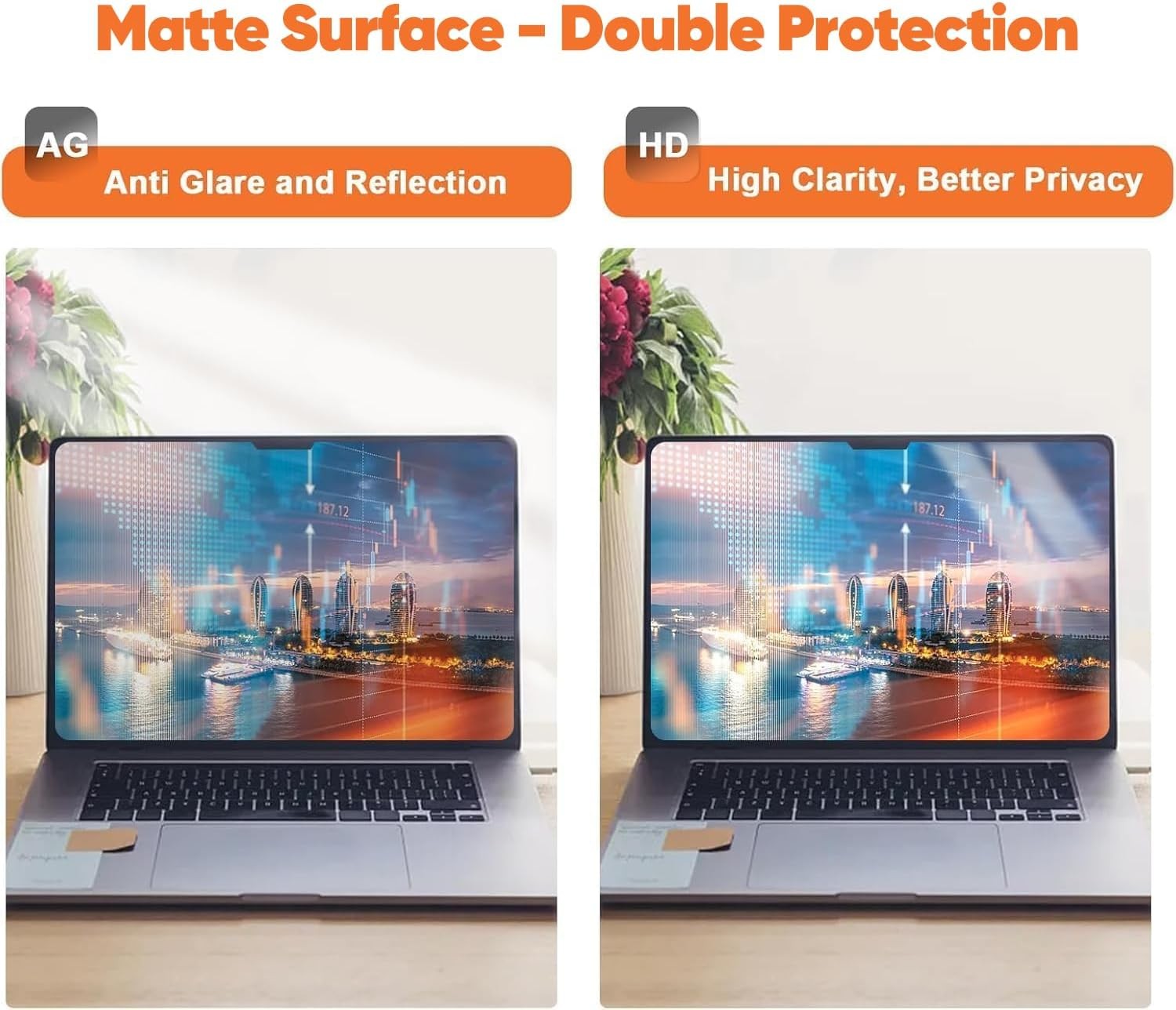Privacy Screen Shield for 16 Inch 16:10 Laptops, Anti-Glare, Blue Light Blocking