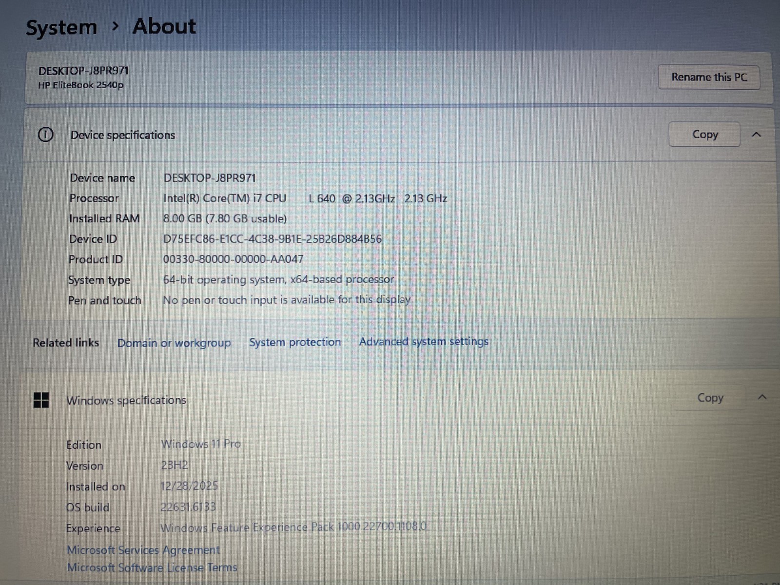 HP Elitebook 2540p Intel i7 2.13GHz Windows 11 Pro 512GB SSD Office Pro 2013